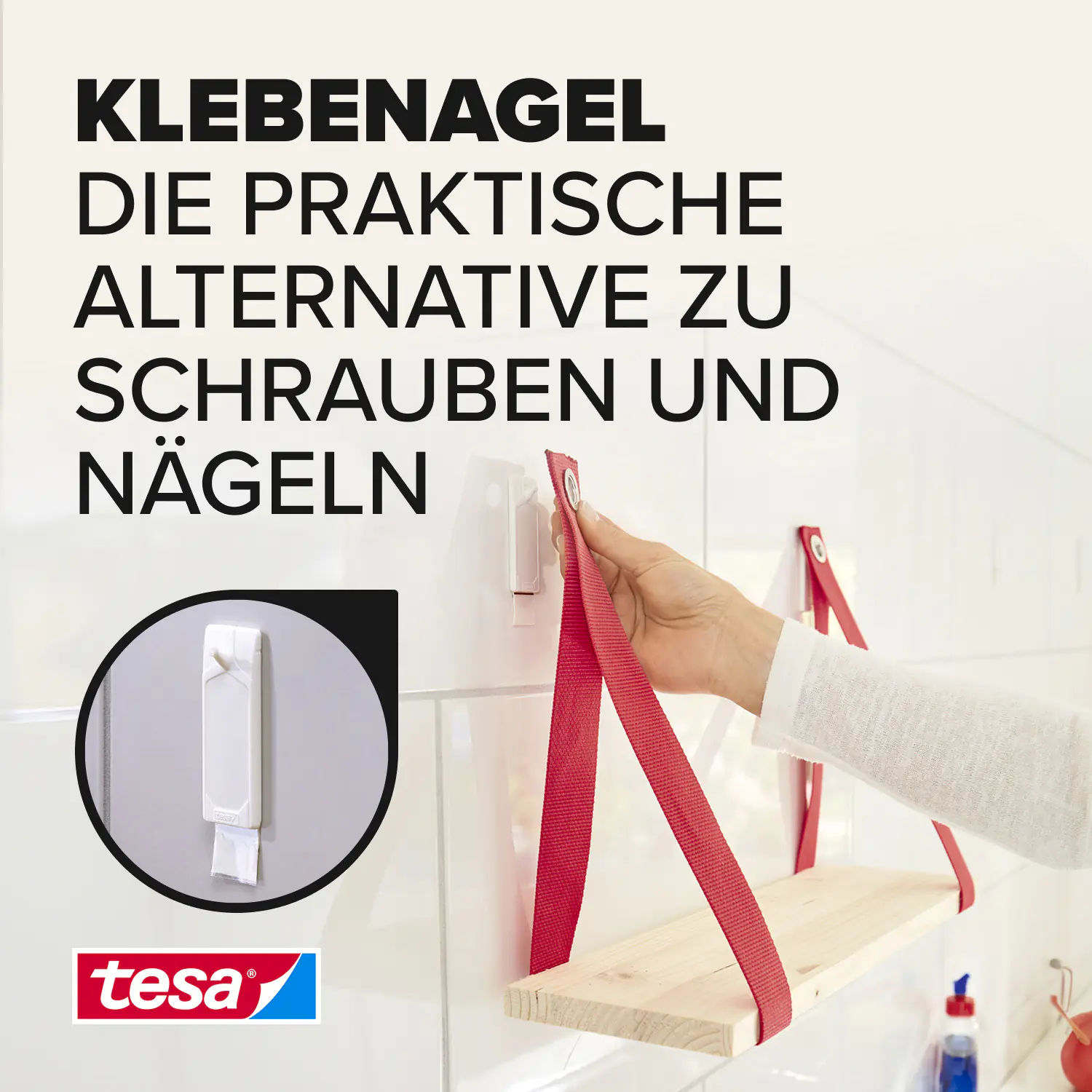 tesa Klebenagel Traglast 3 kg, 2 Stück