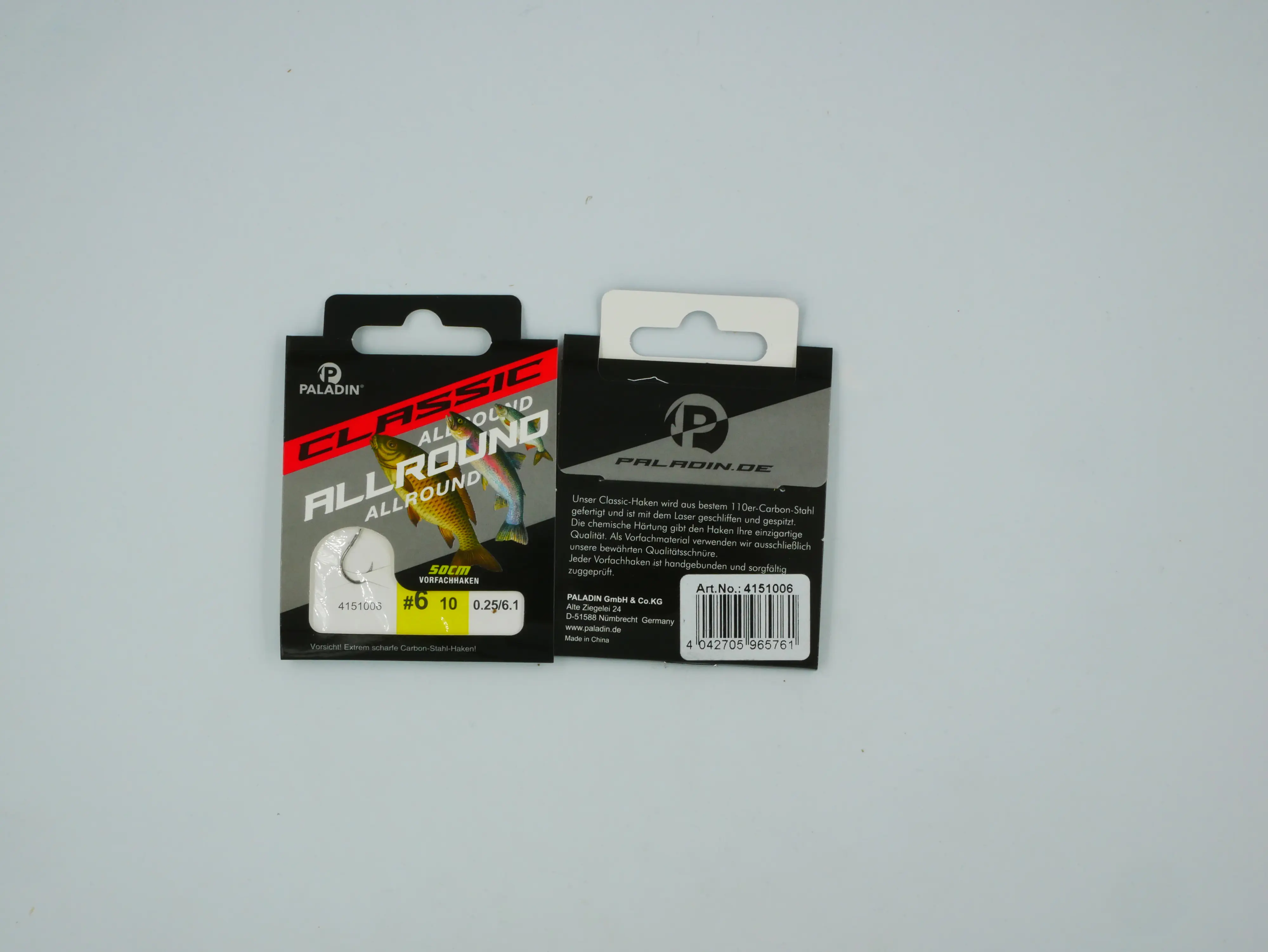 Paladin Allroundhaken gebunden Größe 6 50 cm 10 Stück gunsmoke