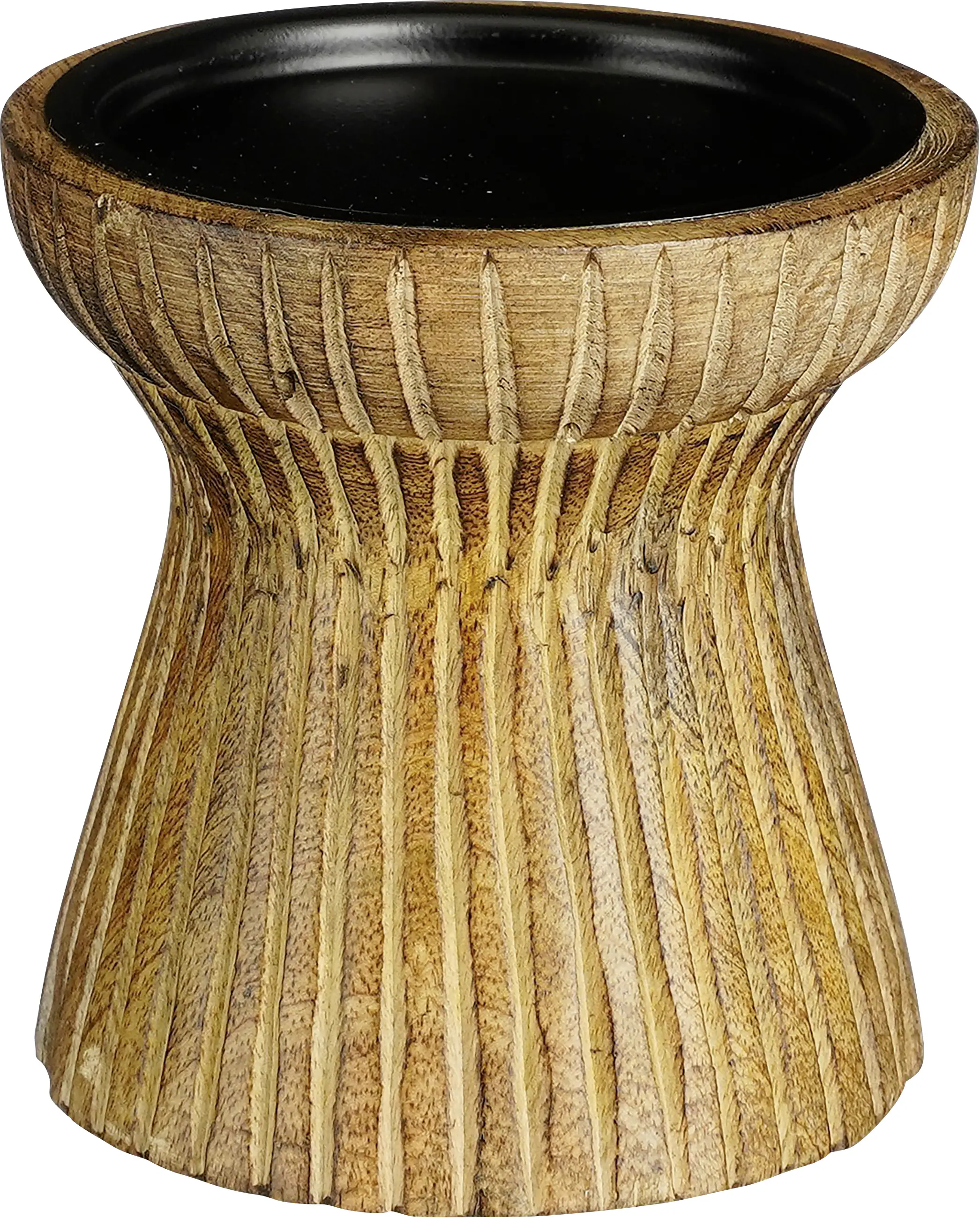 Mica Indiana Kerzenständer braun Mangoholz 10 x 10 cm