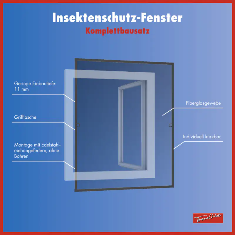 9003117315211_1 TrendLine Fliegenschutz-Fenster 100 x 120 cm anthrazit/anthrazit kürzbar