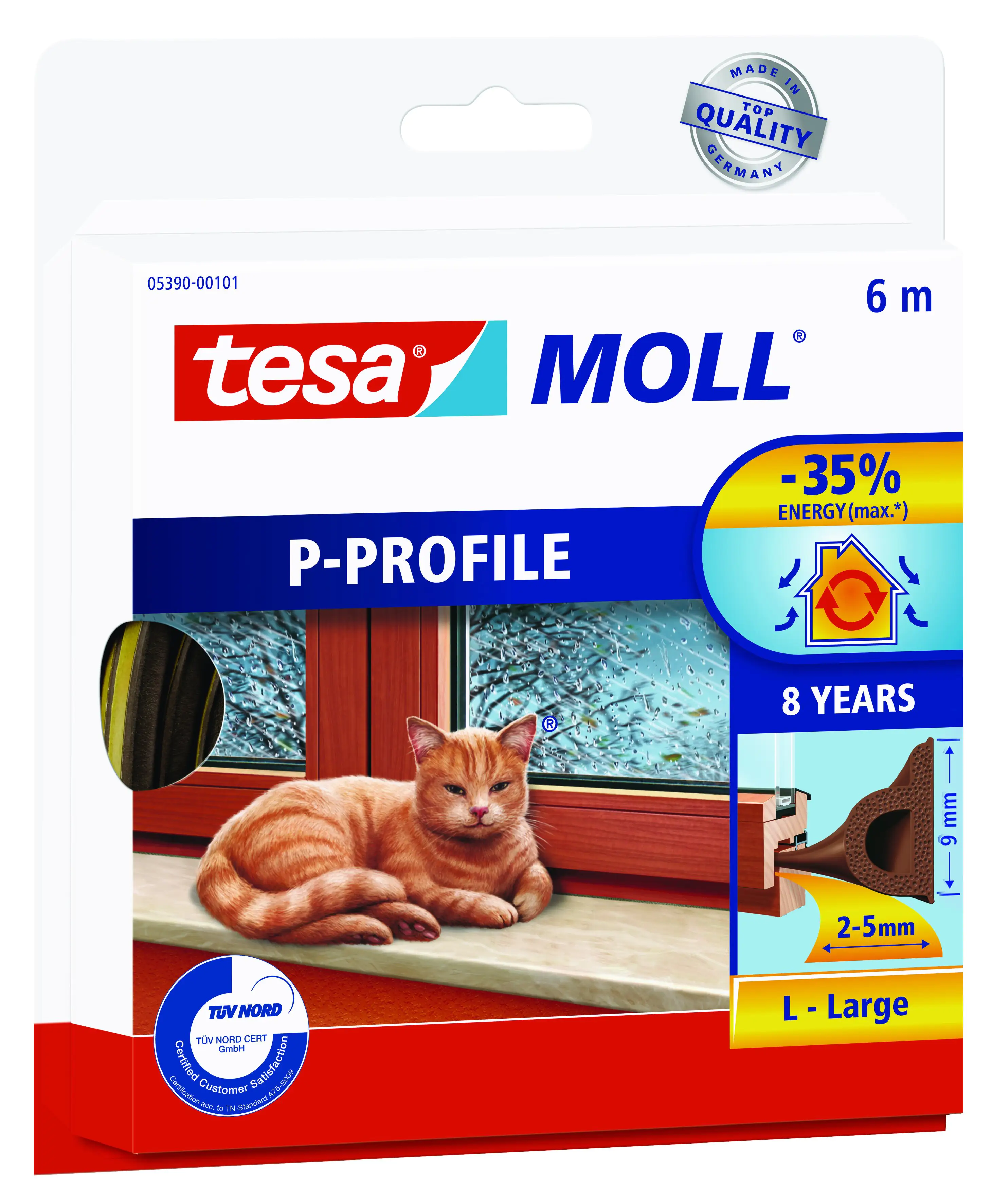 tesa Moll P-Profil Classic 6 m, braun tesa Moll P-Profil Classic 6 m, braun