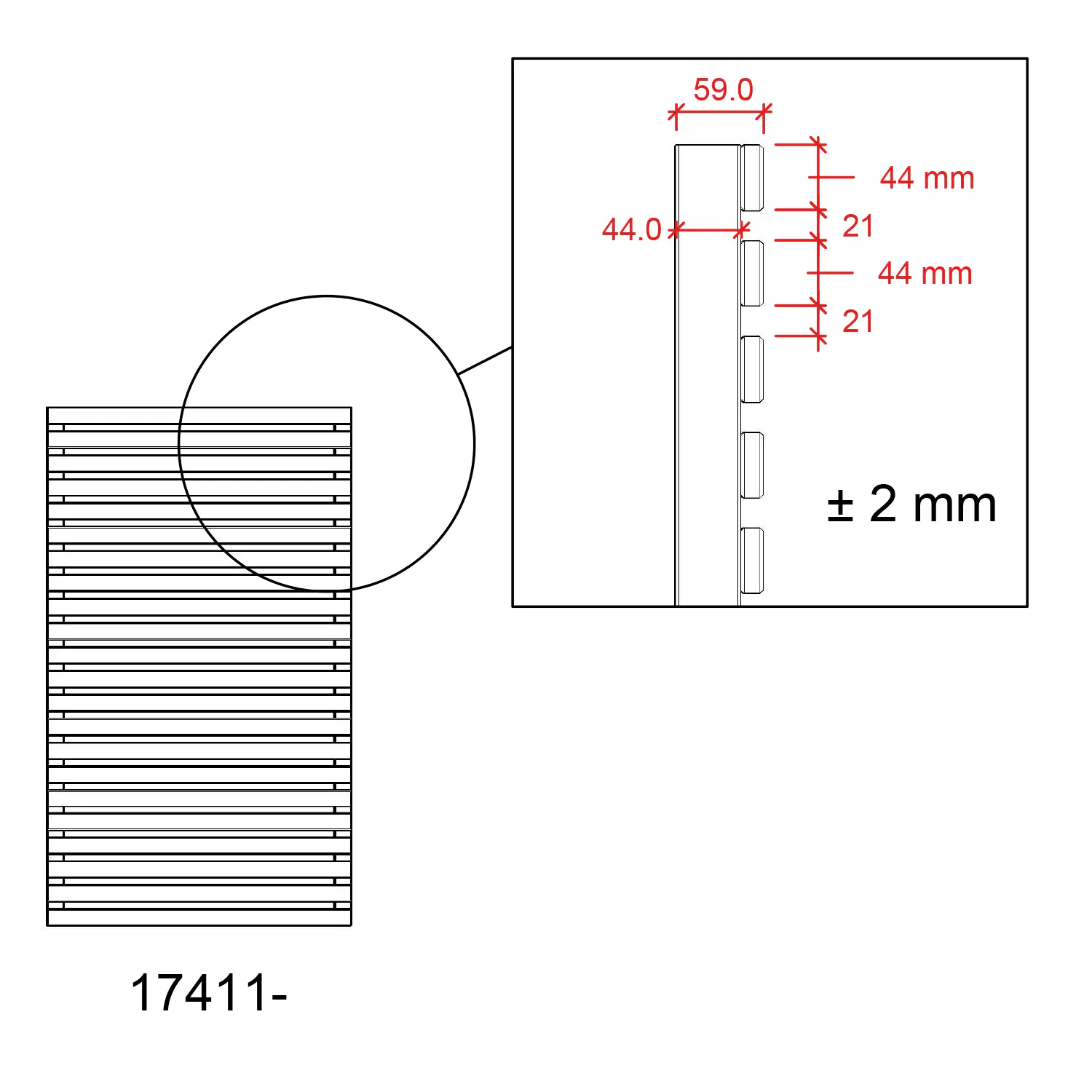 Tokyo Zaun - 83 x 140 cm - schwarz