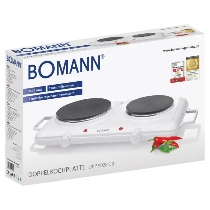 Bomann Doppelkochplatte DKP5028 weiß, 2500 Watt