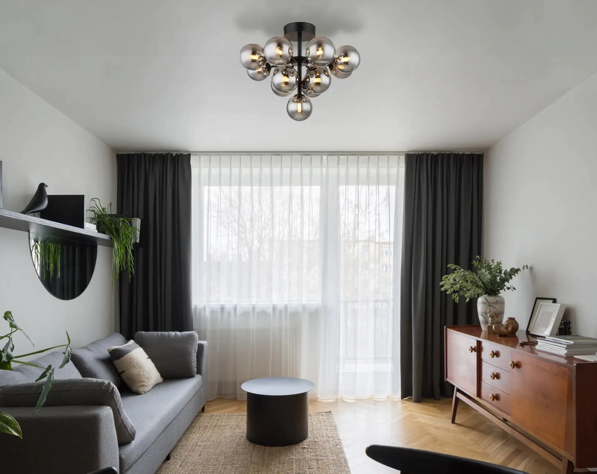 Globo Deckenleuchte GRAPPY rauchfarben