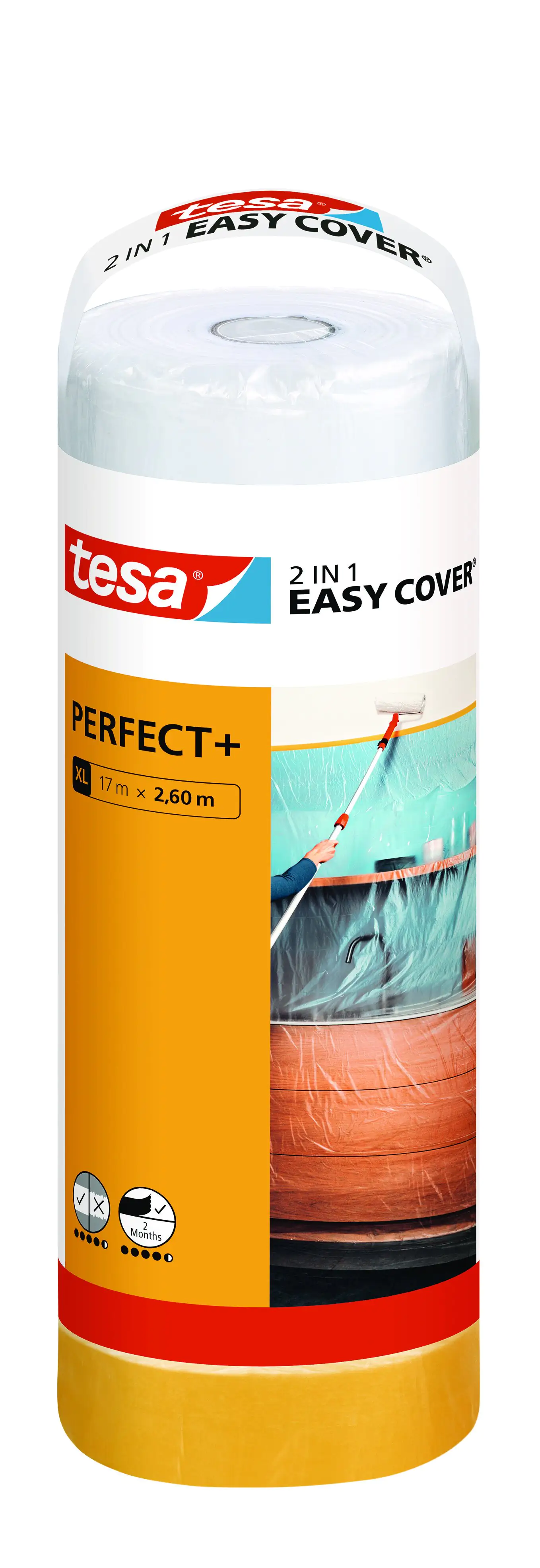 tesa Abdeckfolie Easy Cover Perfect+ Nachfüllrolle XL 17 m x 2,60 m