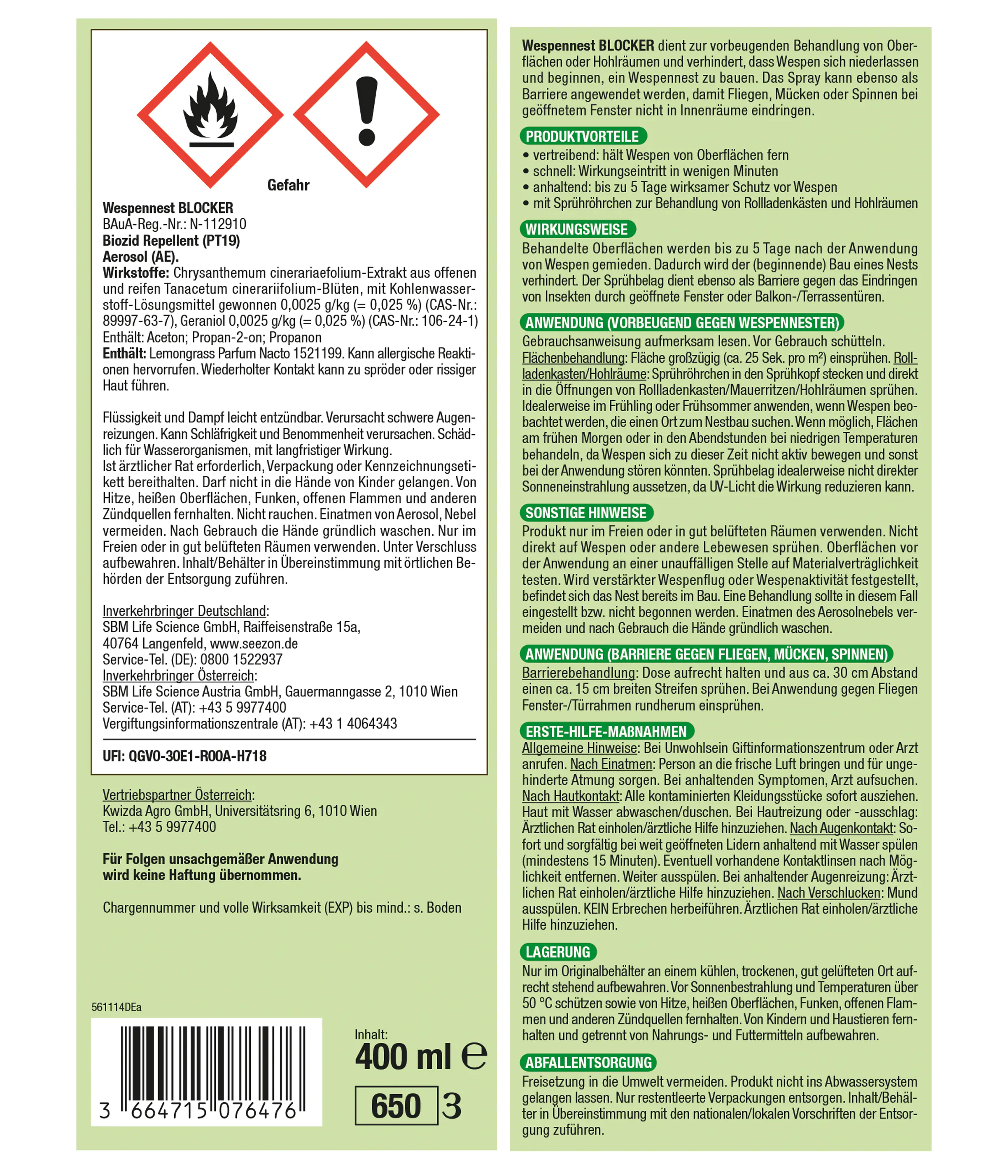 Protect Home Wespennest Blocker 400 ml