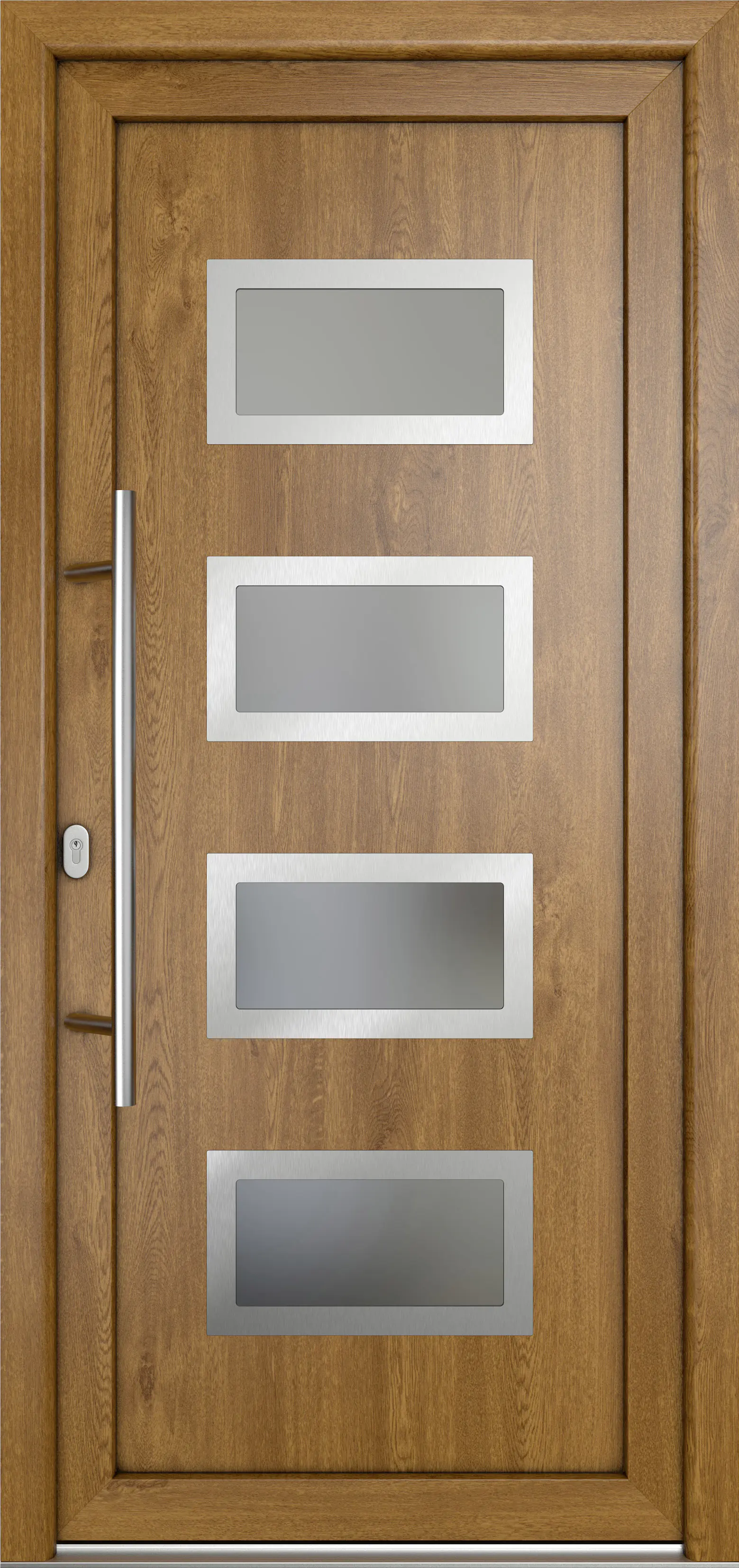 Meeth Haustür Signum Pro PVC Modell 92 88 x 208 cm DIN Links weiß/golden oak