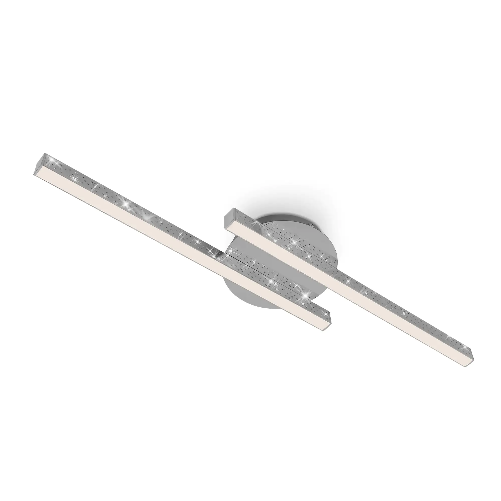 Di-Ka LED Wand- und Deckenleuchte Rey 60x14 cm chrom Glitzereffekt