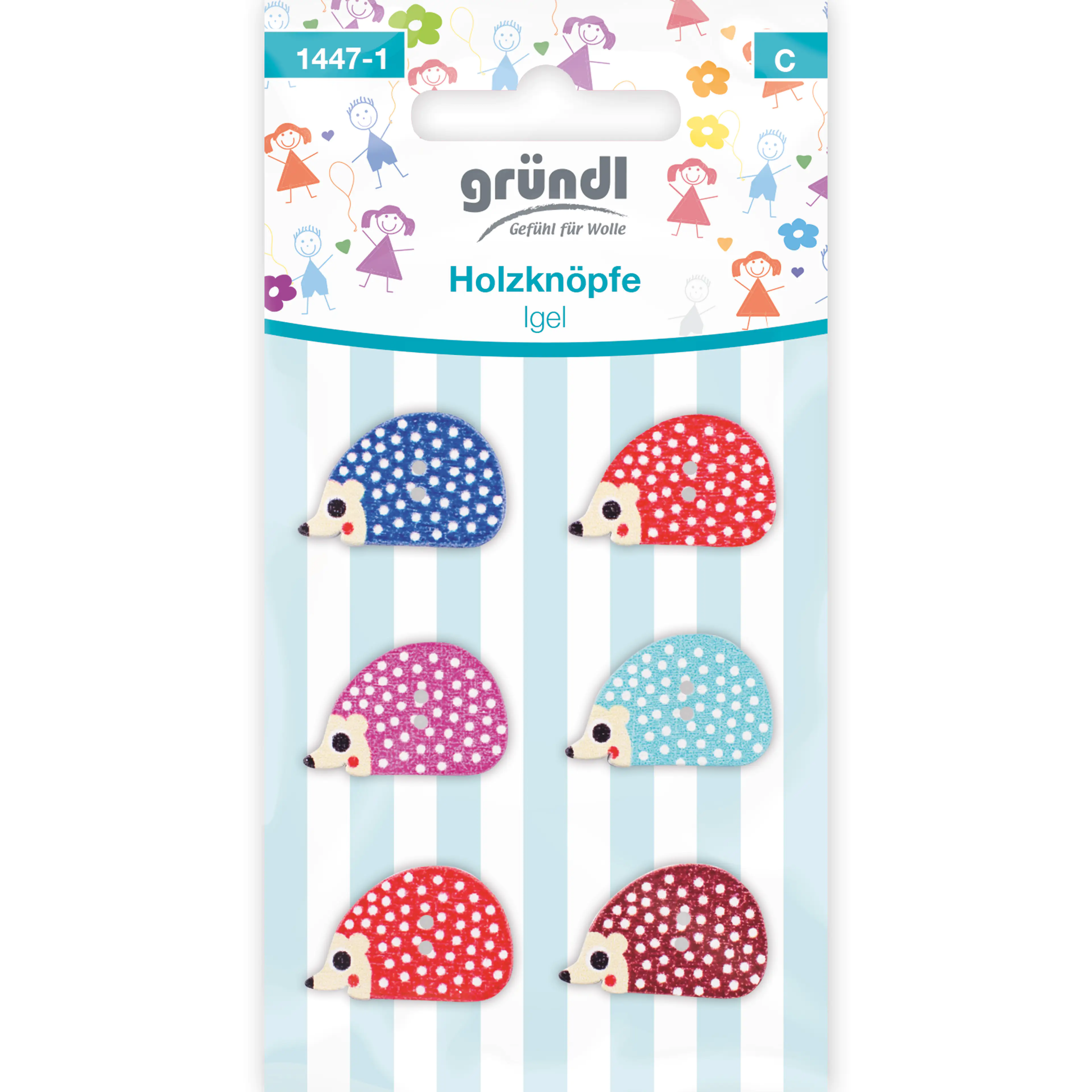 Gründl Holzknöpfe Motiv Igel
