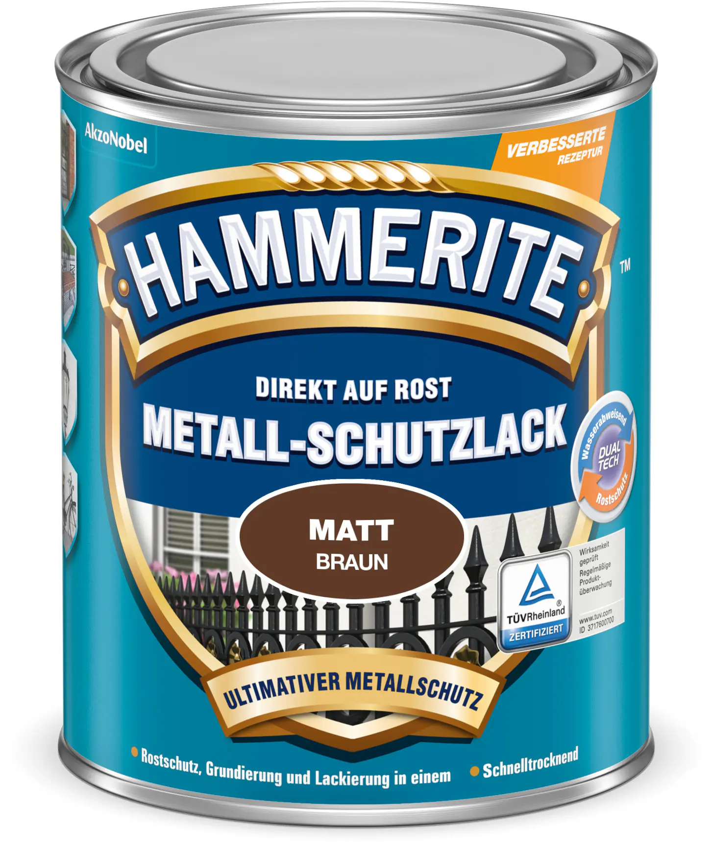 Hammerite Metall-Schutzlack 250 ml braun matt 