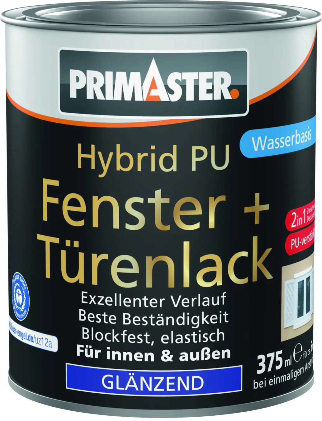Primaster Hybrid PU-Fenster + Türenlack 375 ml weiß glänzend