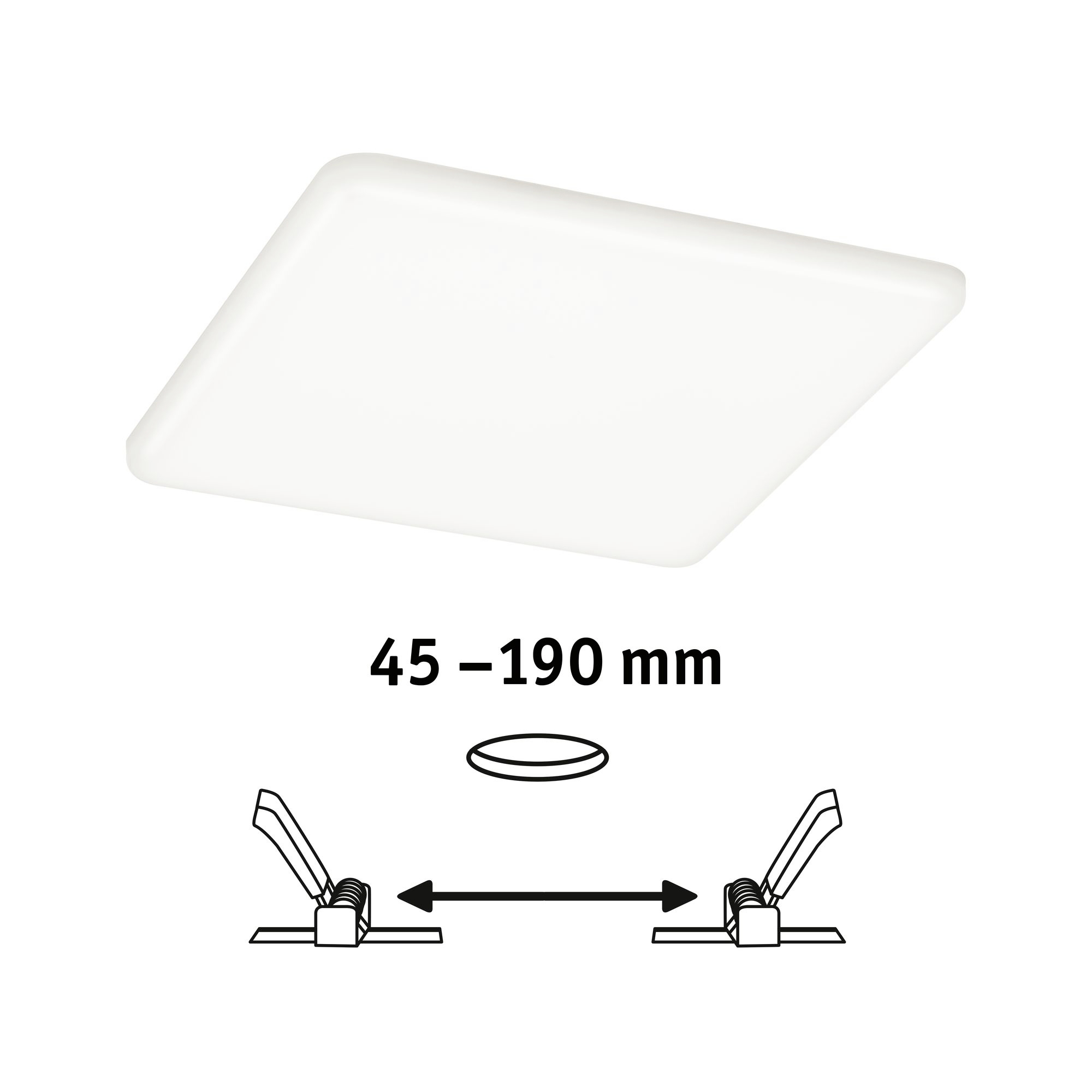 Paulmann Einbauleuchte LED Veluna Varifit eckig 18,5 cm 17,5 W satin