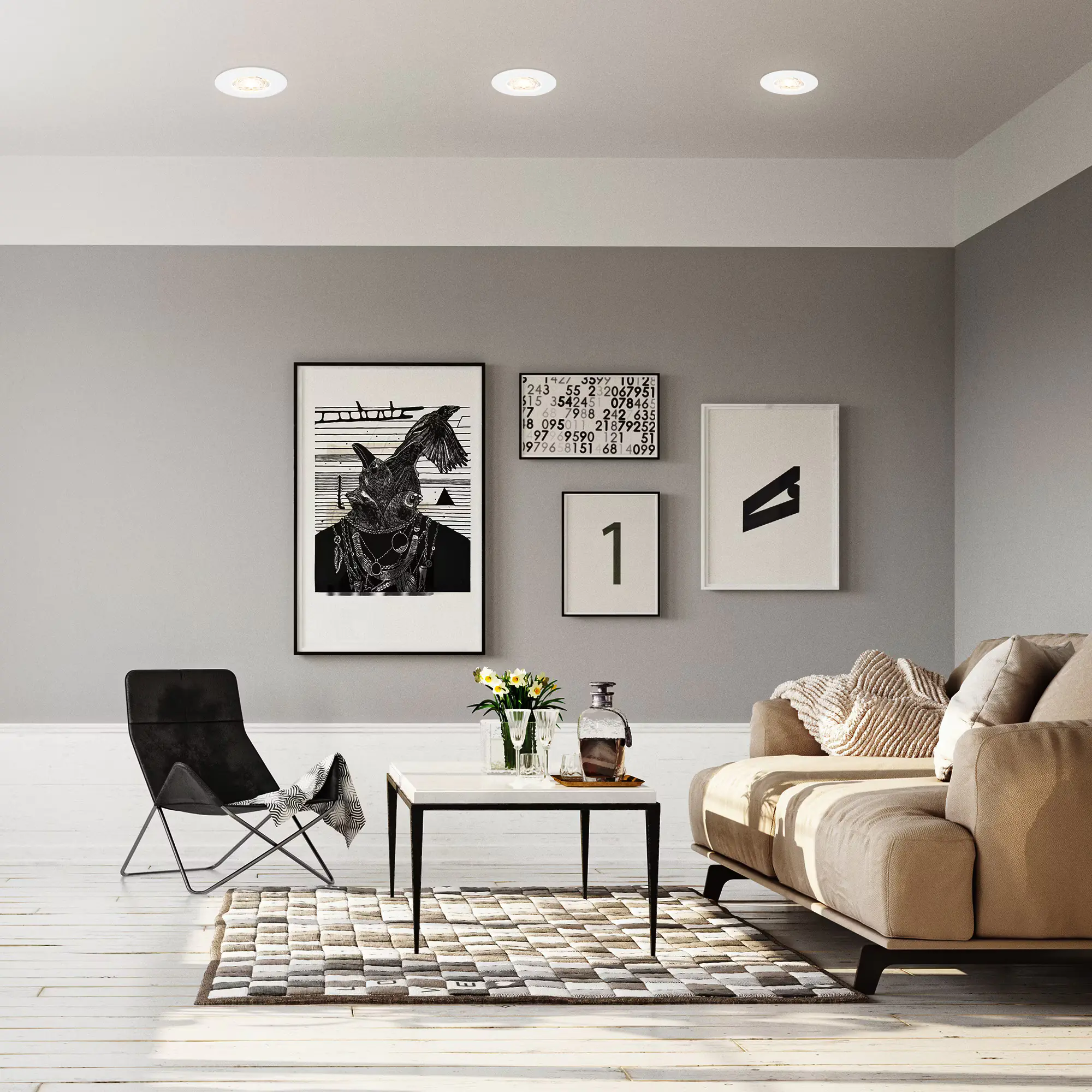 Briloner LED-Einbauleuchten Kulana Mini 3er Set Mini 3,6W 350lm weiß