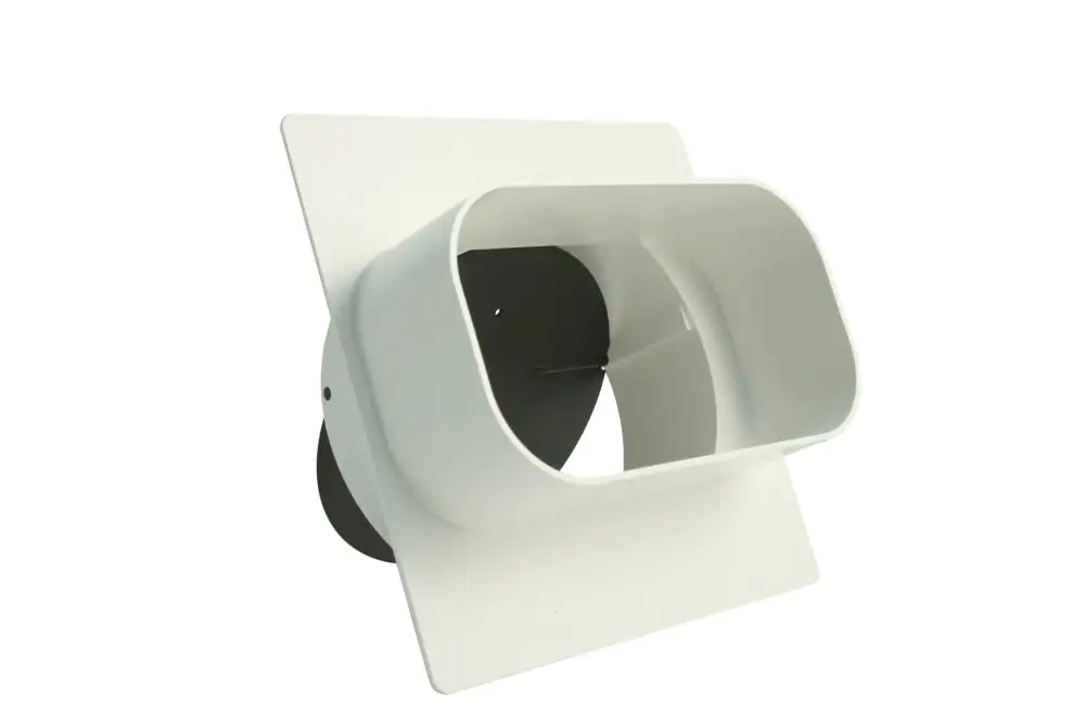 Marley Flachkanal 150 Adapter rund / eckig Rohranschluss, Ø 125 mm, mit Rückstauklappe