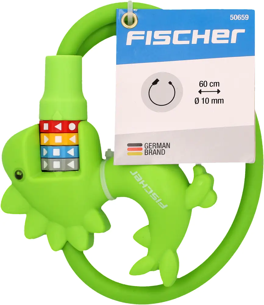 Fischer Kinder-Fahrradschloss Dinosaurier 60cm grün
