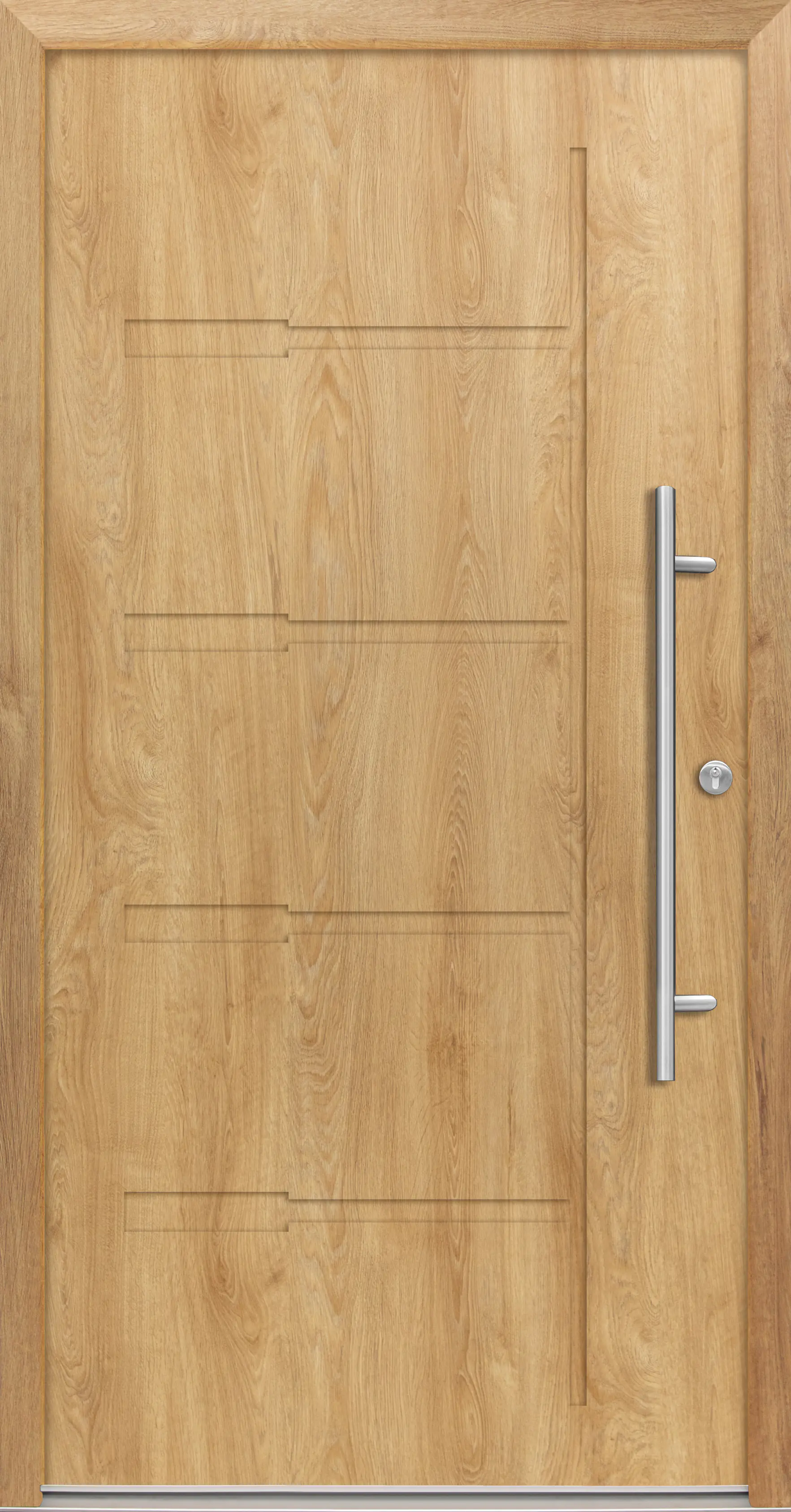 Splendoor Haustür Passivedoor Premium H1 Eiche Natur DIN Rechts 100 x 210 cm