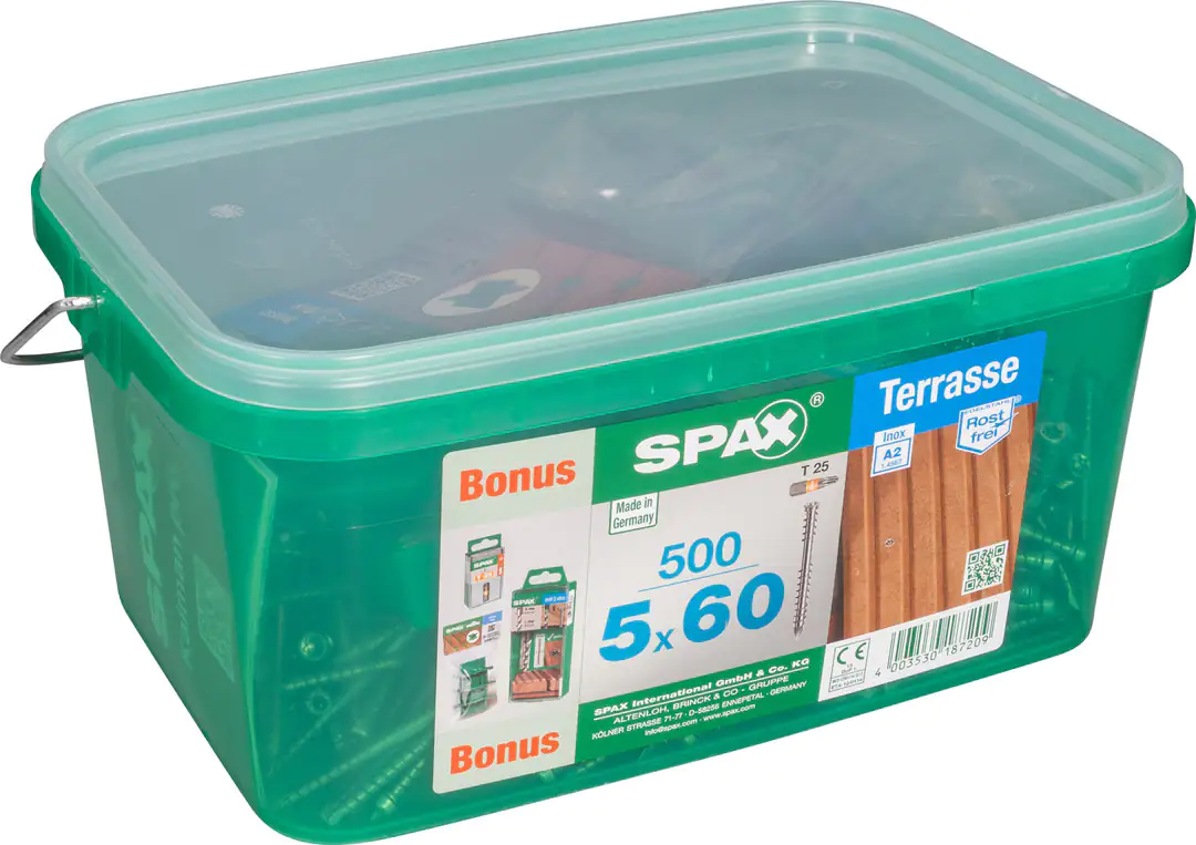 Spax Terrassenschrauben 5.0 x 60 mm TX 25 - 500 Stk.