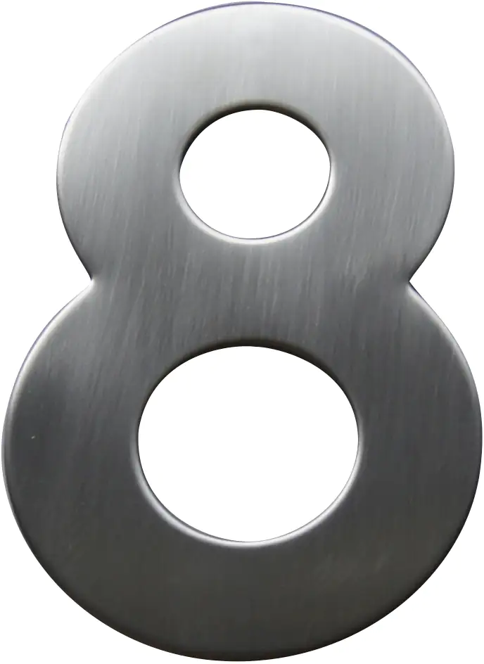 Alpertec Hausnummer 8 Edelstahl