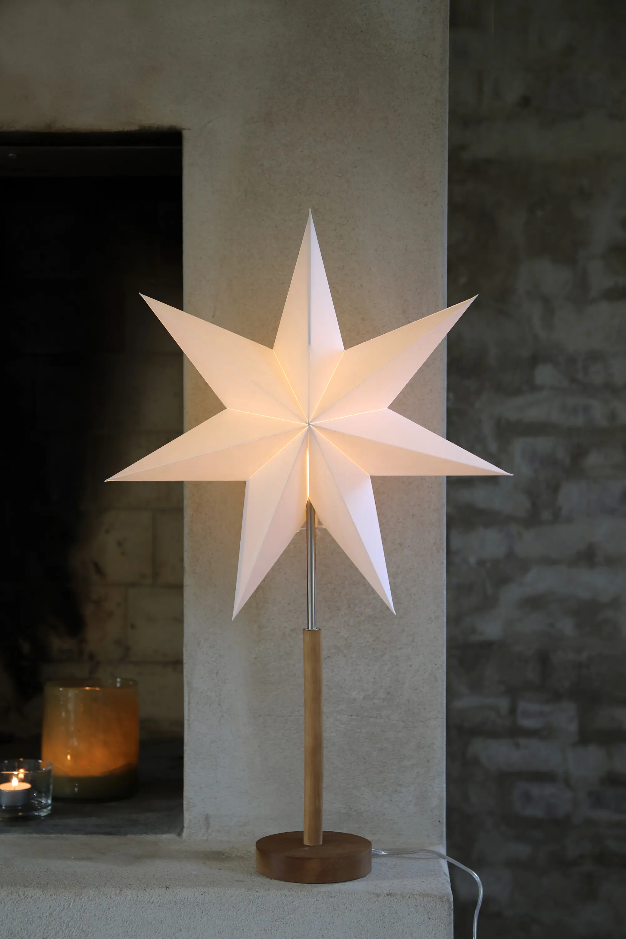 Markslöjd Tischstern Speranza mit Kabel weiß
