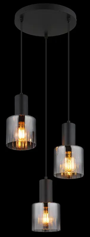 Globo Hängeleuchte Jack Ø 27 x 150 cm schwarz matt