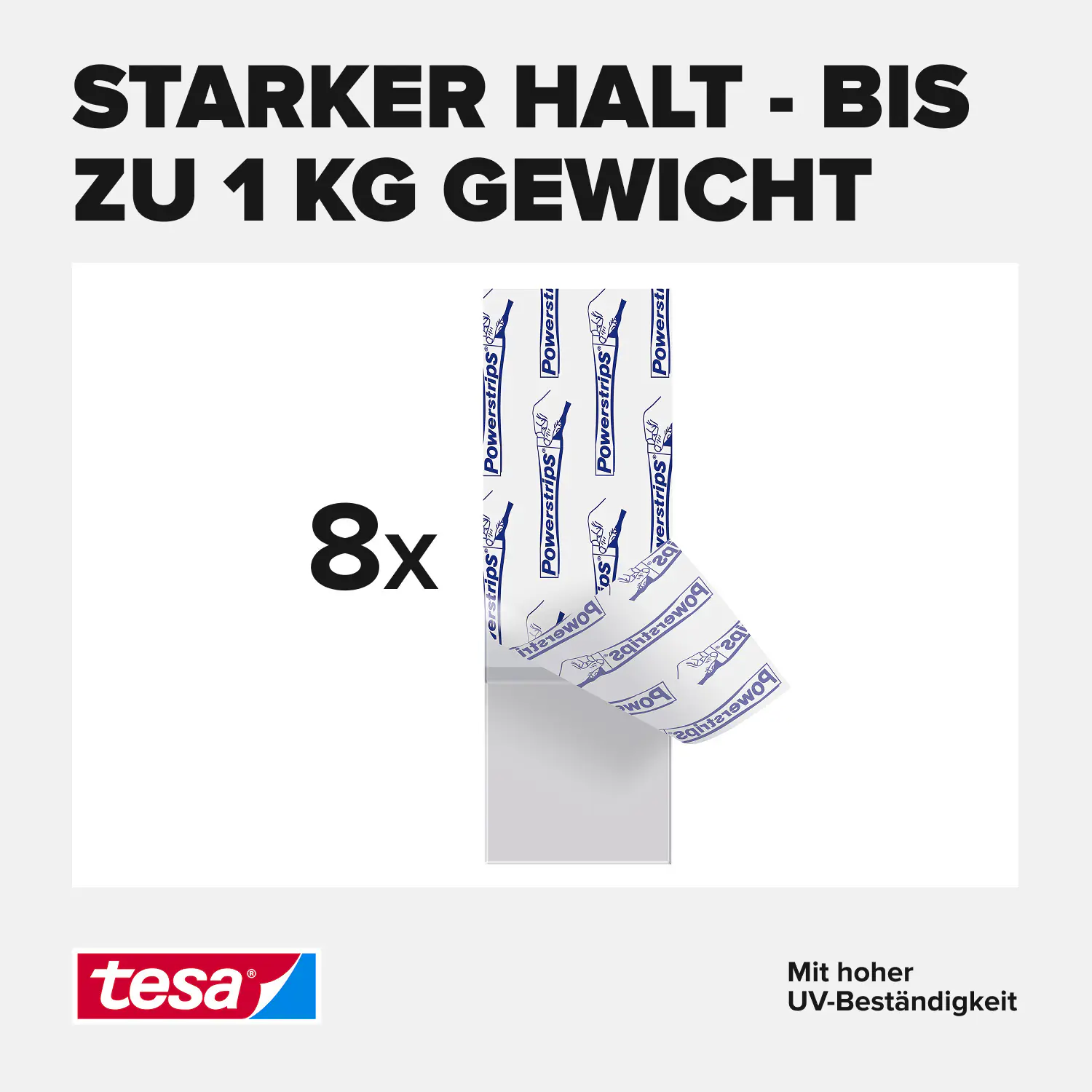 tesa Klebestreifen Traglast 1 kg, 8 Stück
