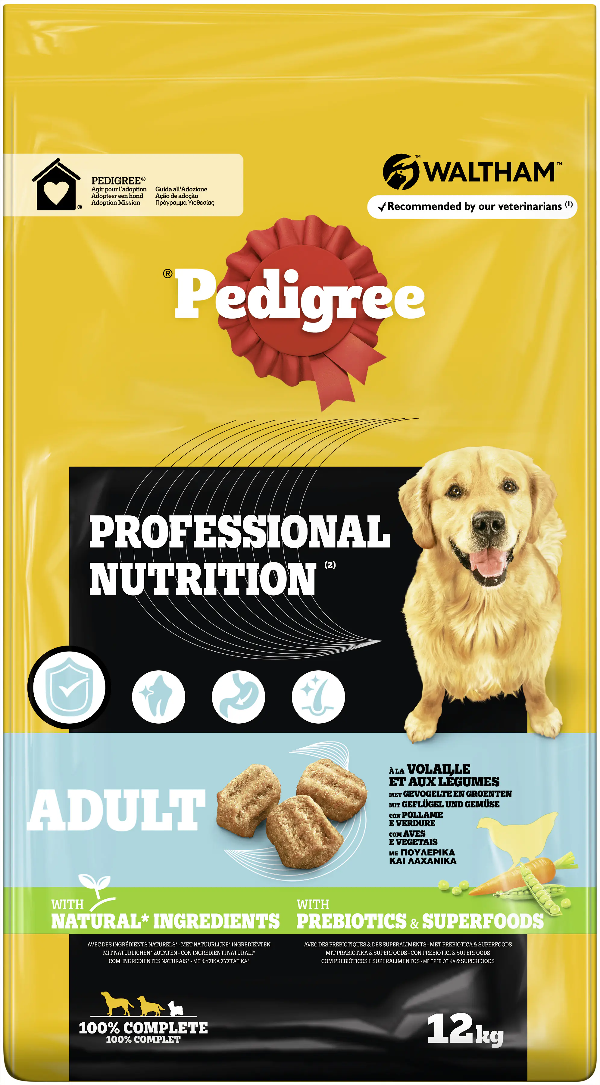 Pedigree Professional Nutrition Hundetrockenfutter Adult 12 kg Geflügel & Gemüse  Pedigree Professional Nutrition Hundetrockenfutter Adult 12 kg Geflügel & Gemüse