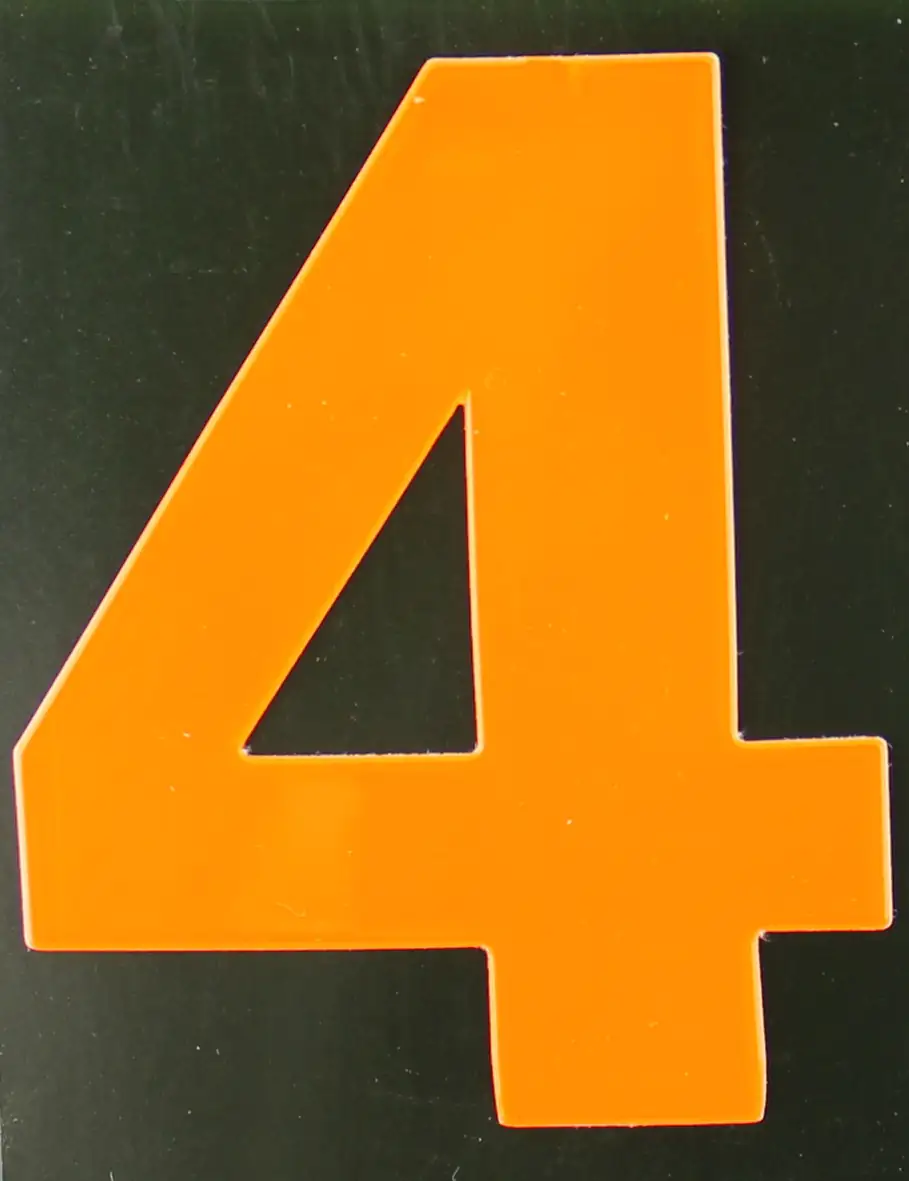 4004947548249 Conacord Reflektierende Klebezahl 4 orange 80 mm "4"