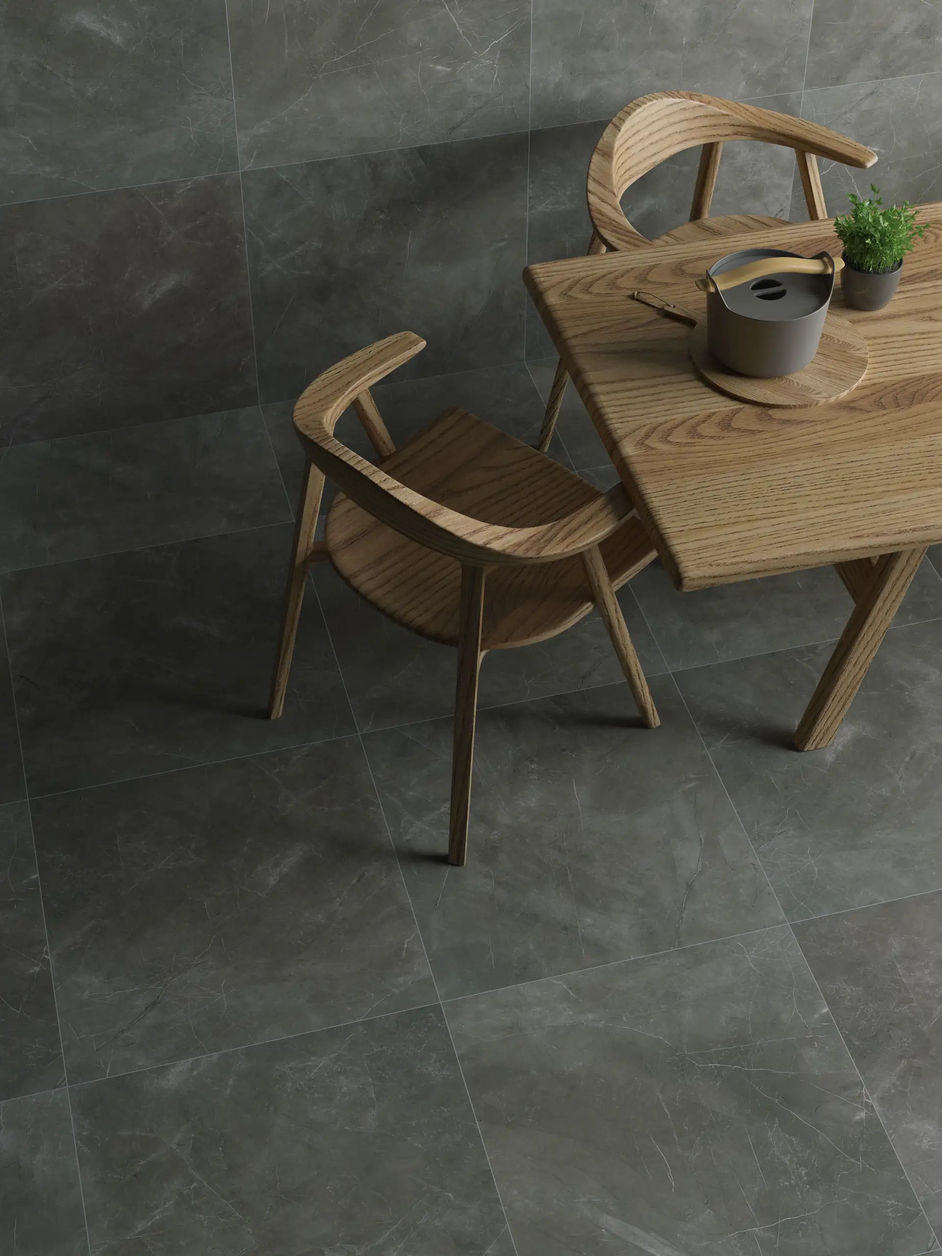 Bodenfliese Feinsteinzeug Messina 60 x 60 cm schwarz