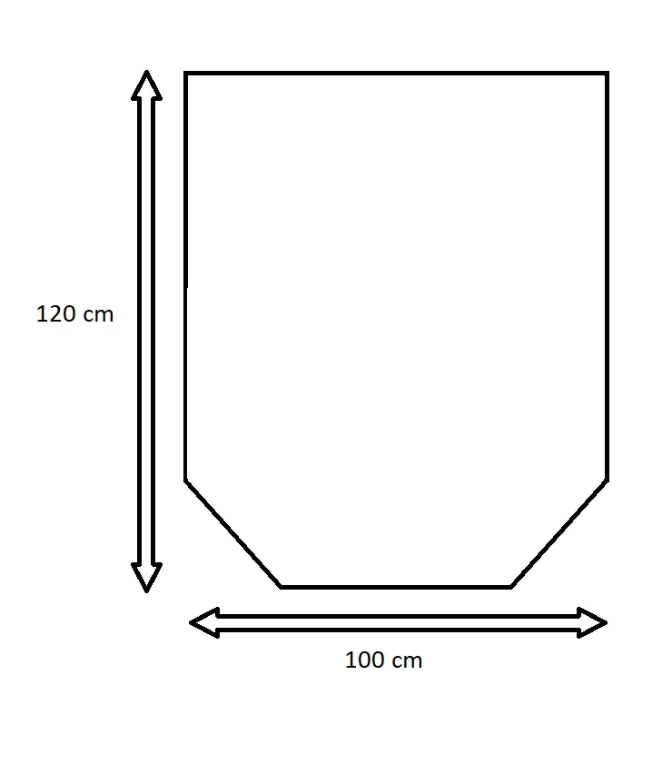 FireFix Bodenplatte Glas 120 x 100 cm Sechseck Funkenschutzplatte