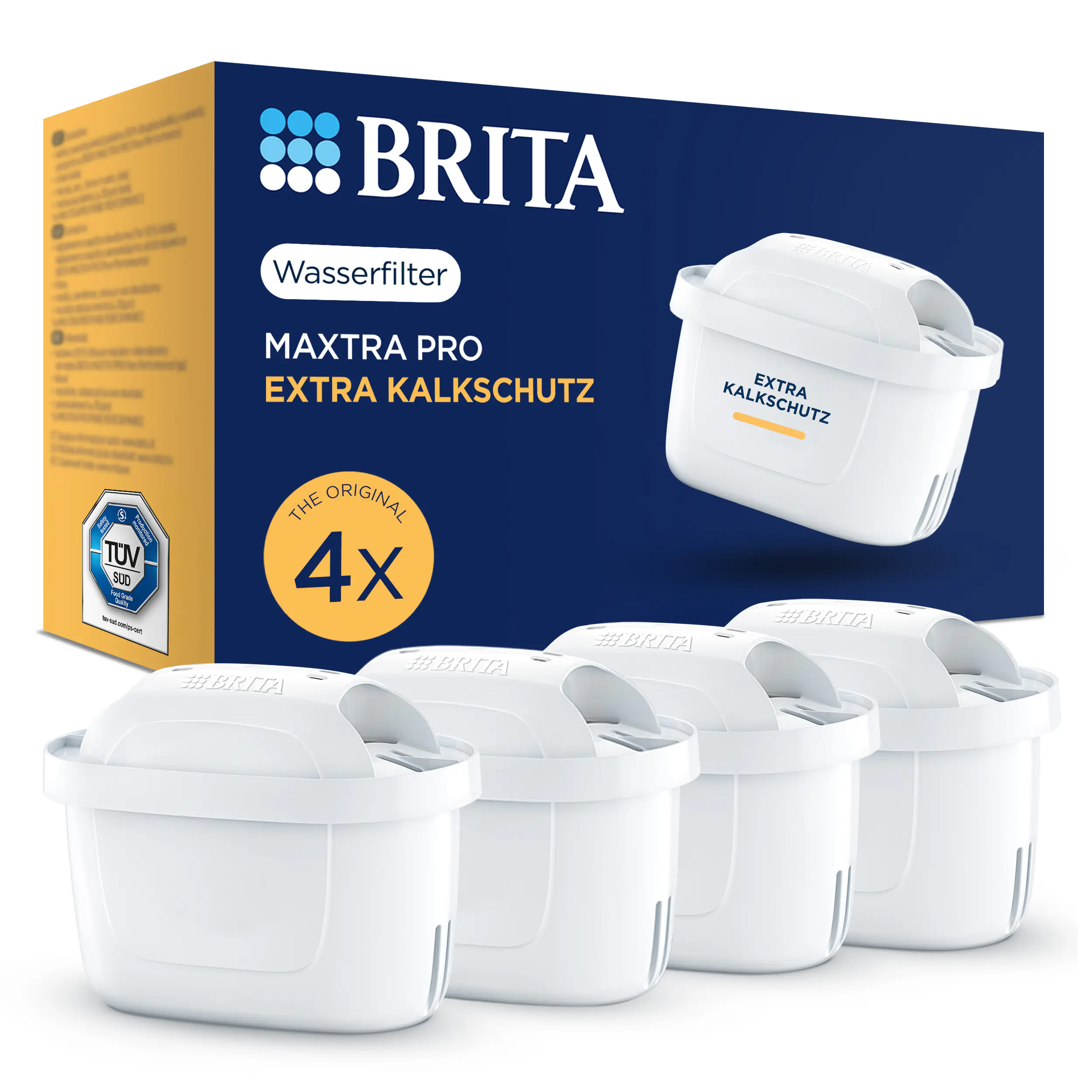 Brita Wasserfilterkartusche MAXTRA PRO EXTRA KALKSCHUTZ, 4er-Pack