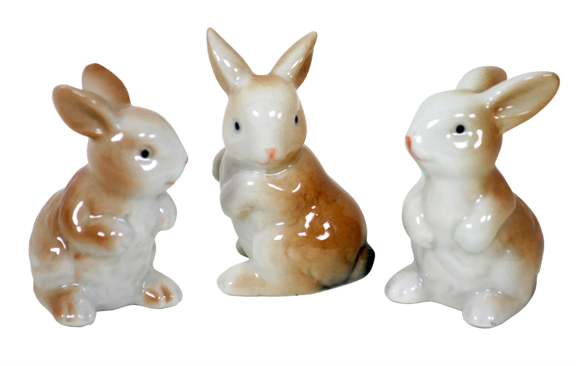 Deko Häschen Porzellan 6 cm braun