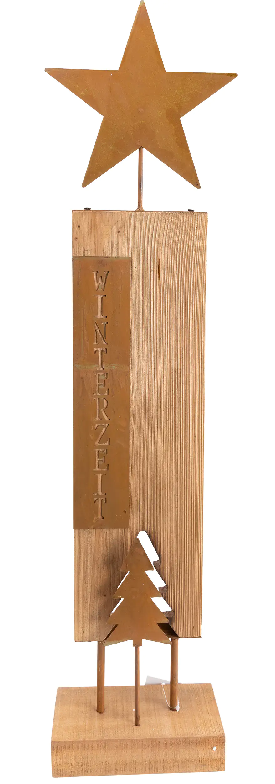 TrendLine Weihnachtsaufsteller Holz Winterzeit Stern 73 x 18 cm rost