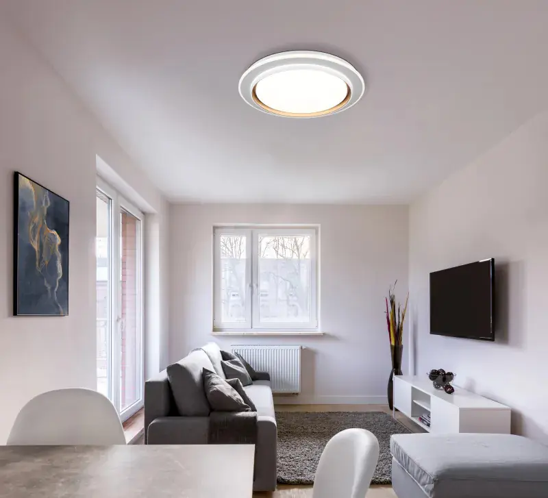 Globo Deckenleuchte Janice 49 x 7 cm (Ø x H) weiß matt RGB