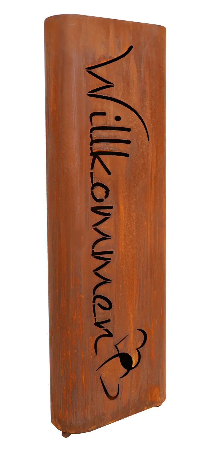 Badeko Säule Willkommen 100 x 32 x 32 cm rostbraun