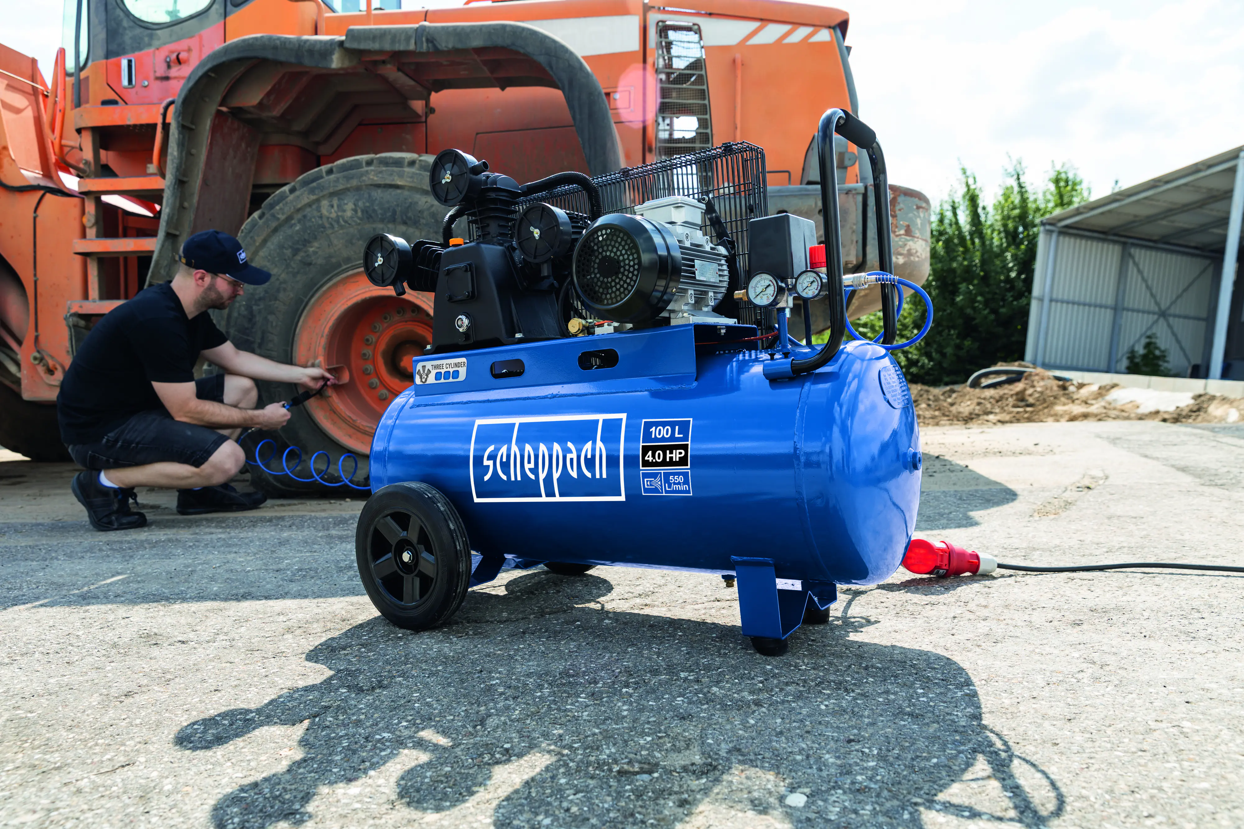 Scheppach Riemenantrieb Kompressor HC550TC 400 V 100 l 10 bar 3000 W 4 PS ölgeschmiert