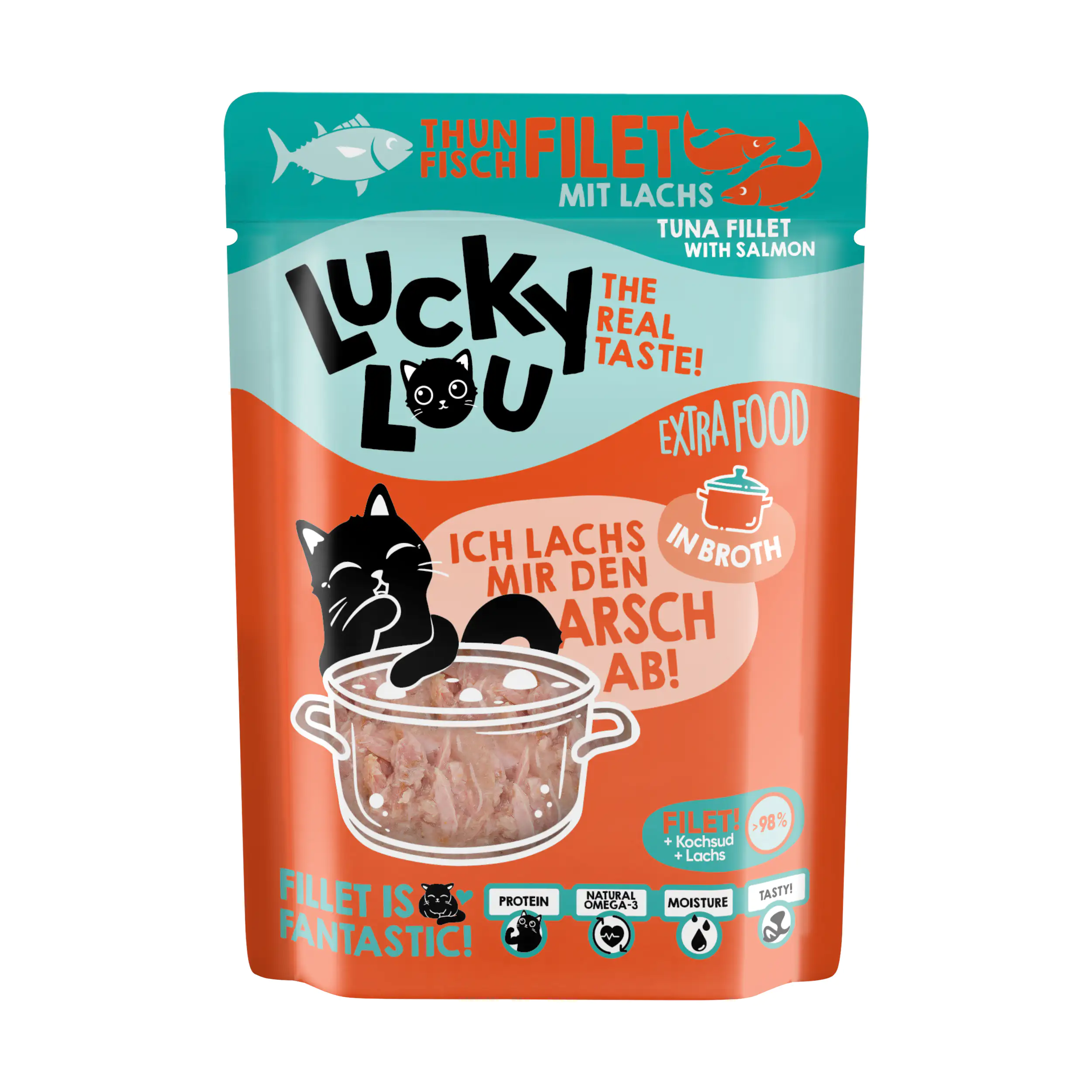 Lucky Lou Extrafood Thunfisch & Lachs in Brühe 70 g 