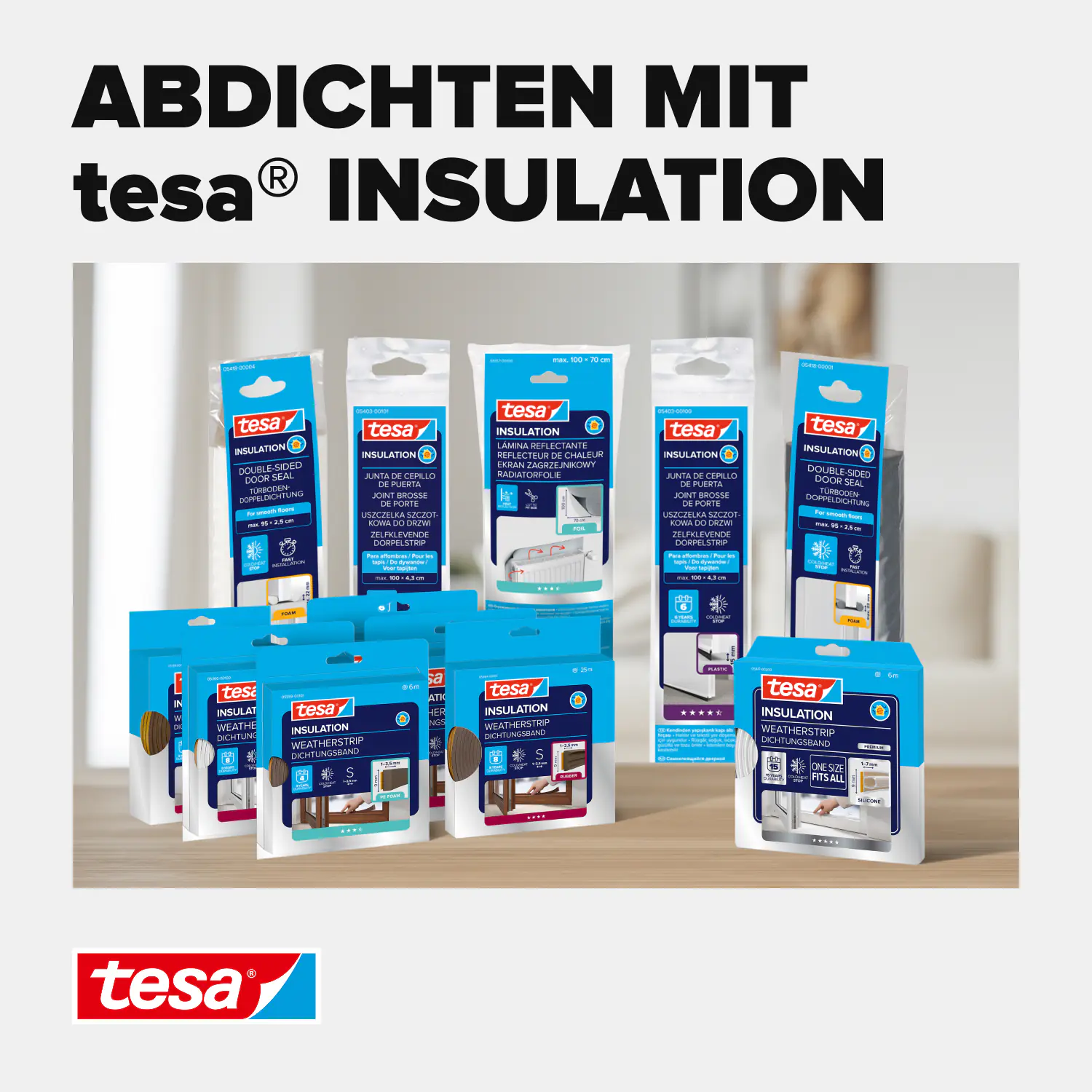 tesa Moll Türdichtschiene weiß, für Spalten bis 12 mm