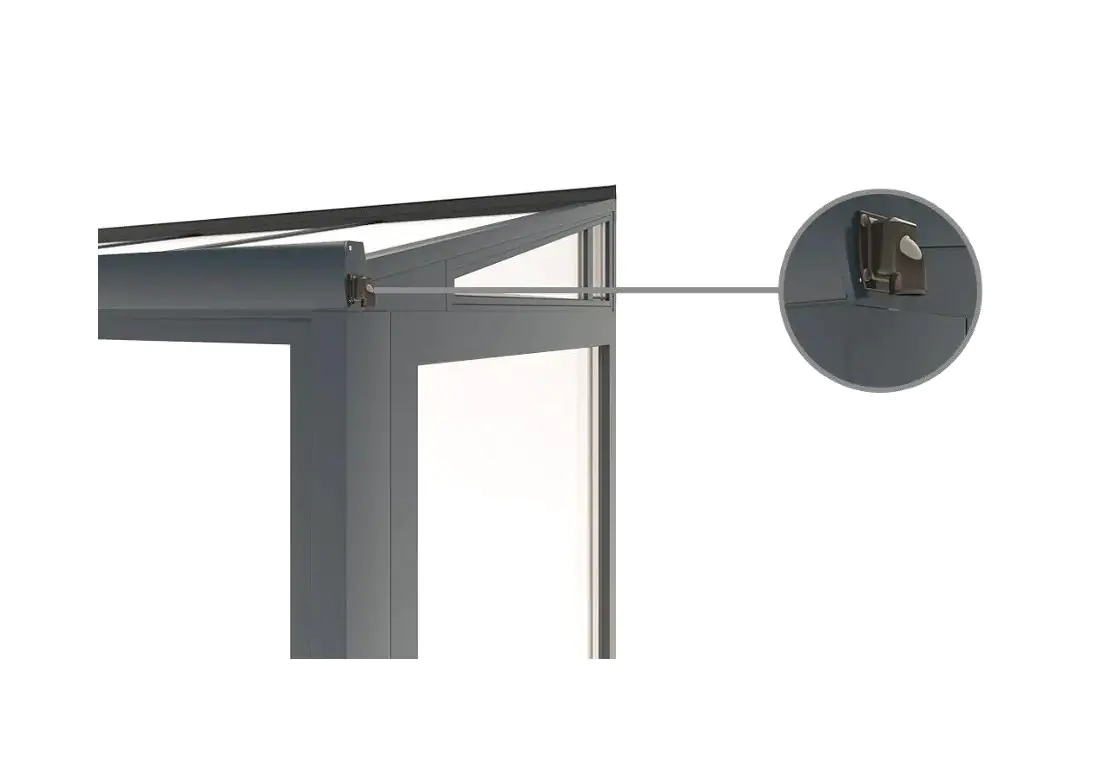 Haustürüberdachung mit Glaselemente 200 x 100 cm weiß