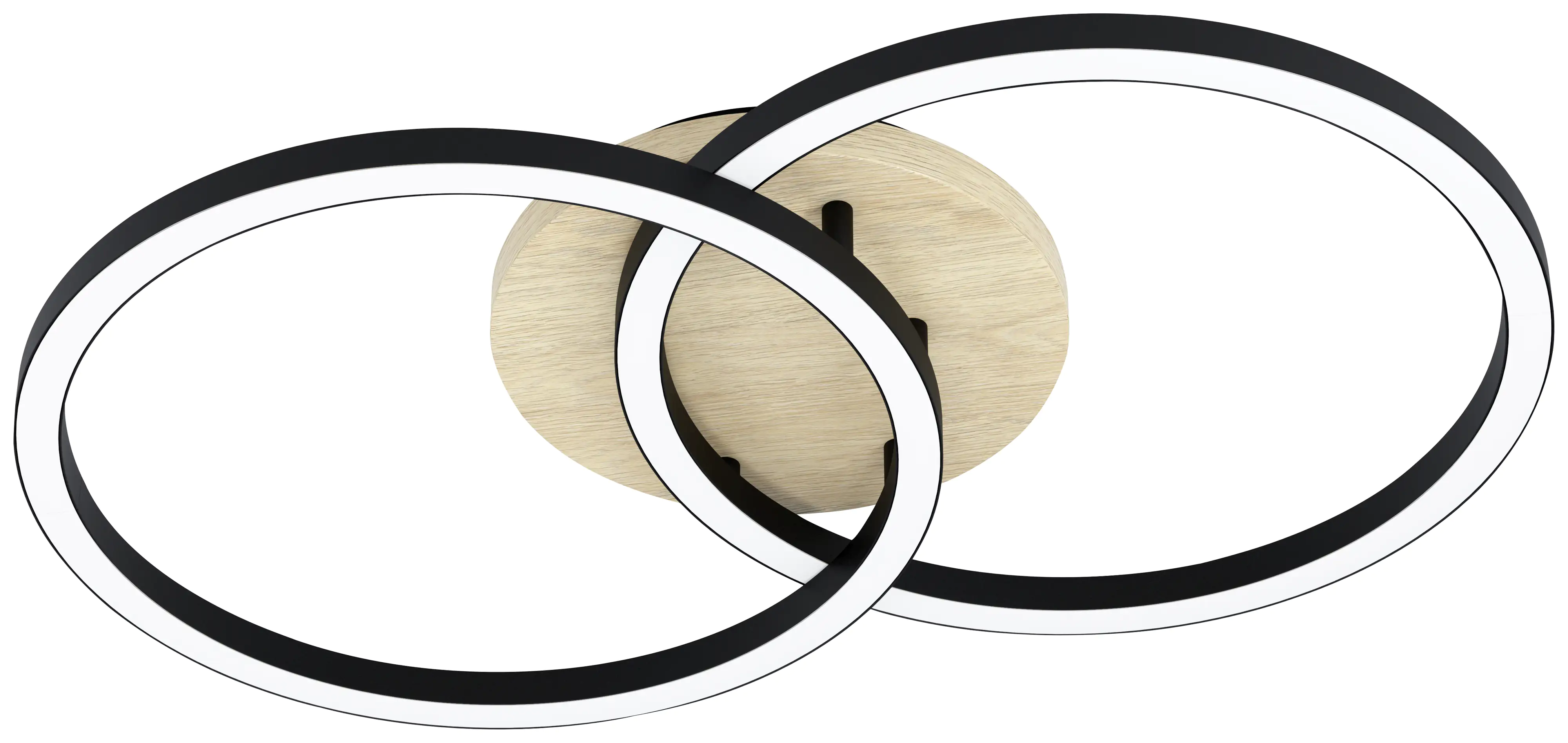 Eglo Connect LED Deckenleuchte Lomaltas-Z schwarz Holz 58 x 35 cm