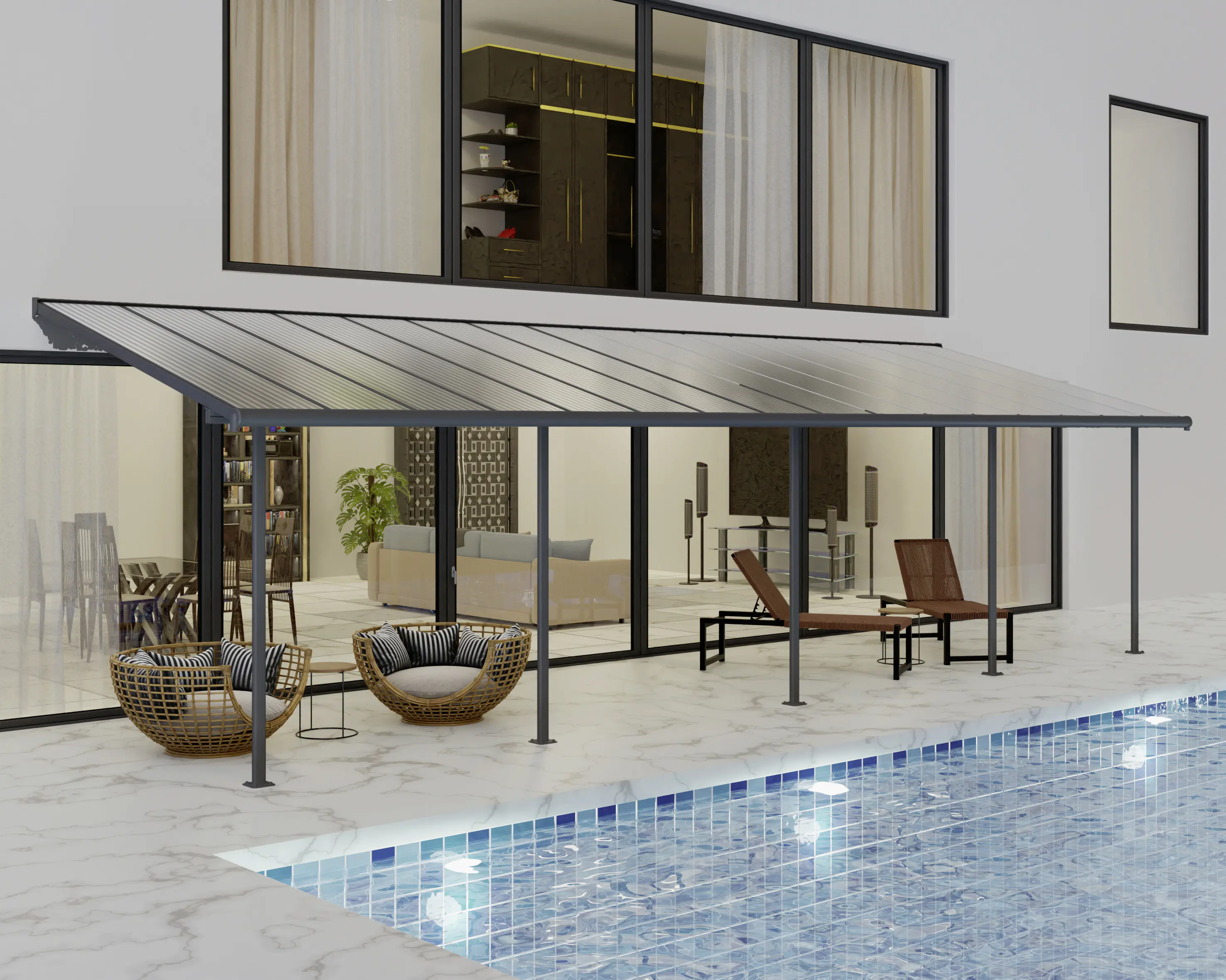 Canopia Terrassenüberdachung Sierra  924 x 295 cm anthrazit