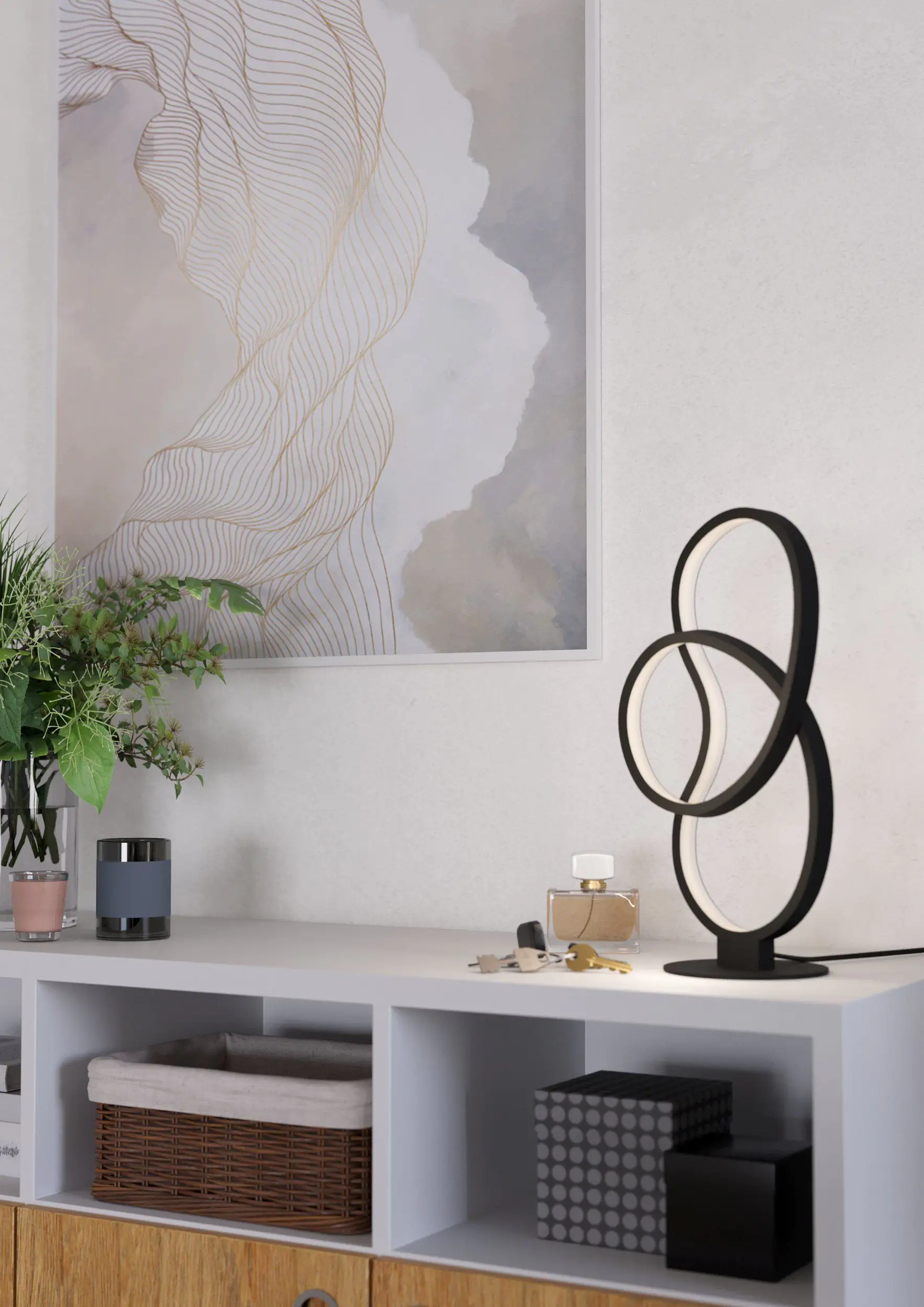 Eglo LED Tischleuchte Gianella schwarz weiß 39,5 x 21,5 x 14 cm 