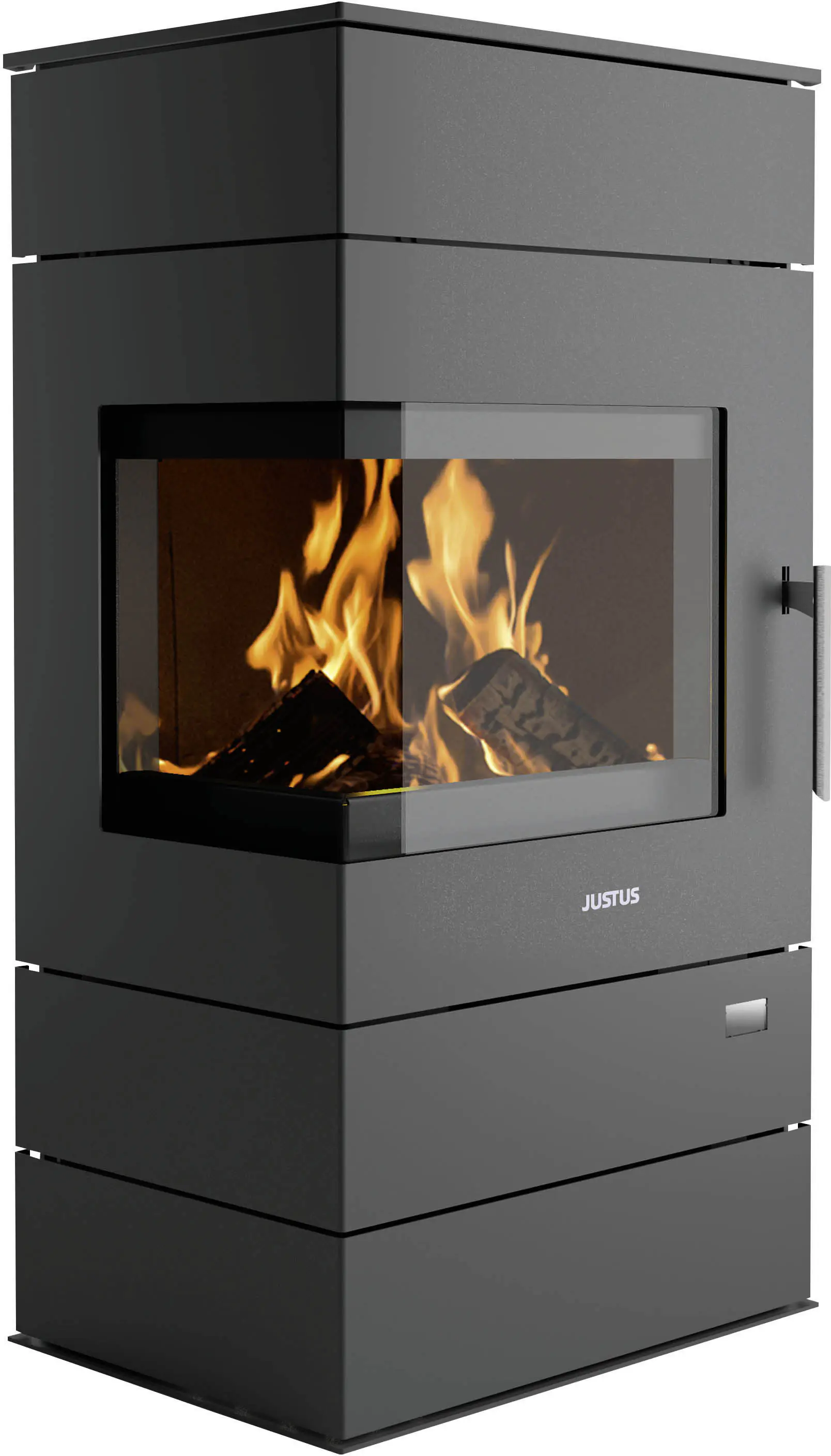 Justus Kaminofen Voga W+ Stahl schwarz 7 kW