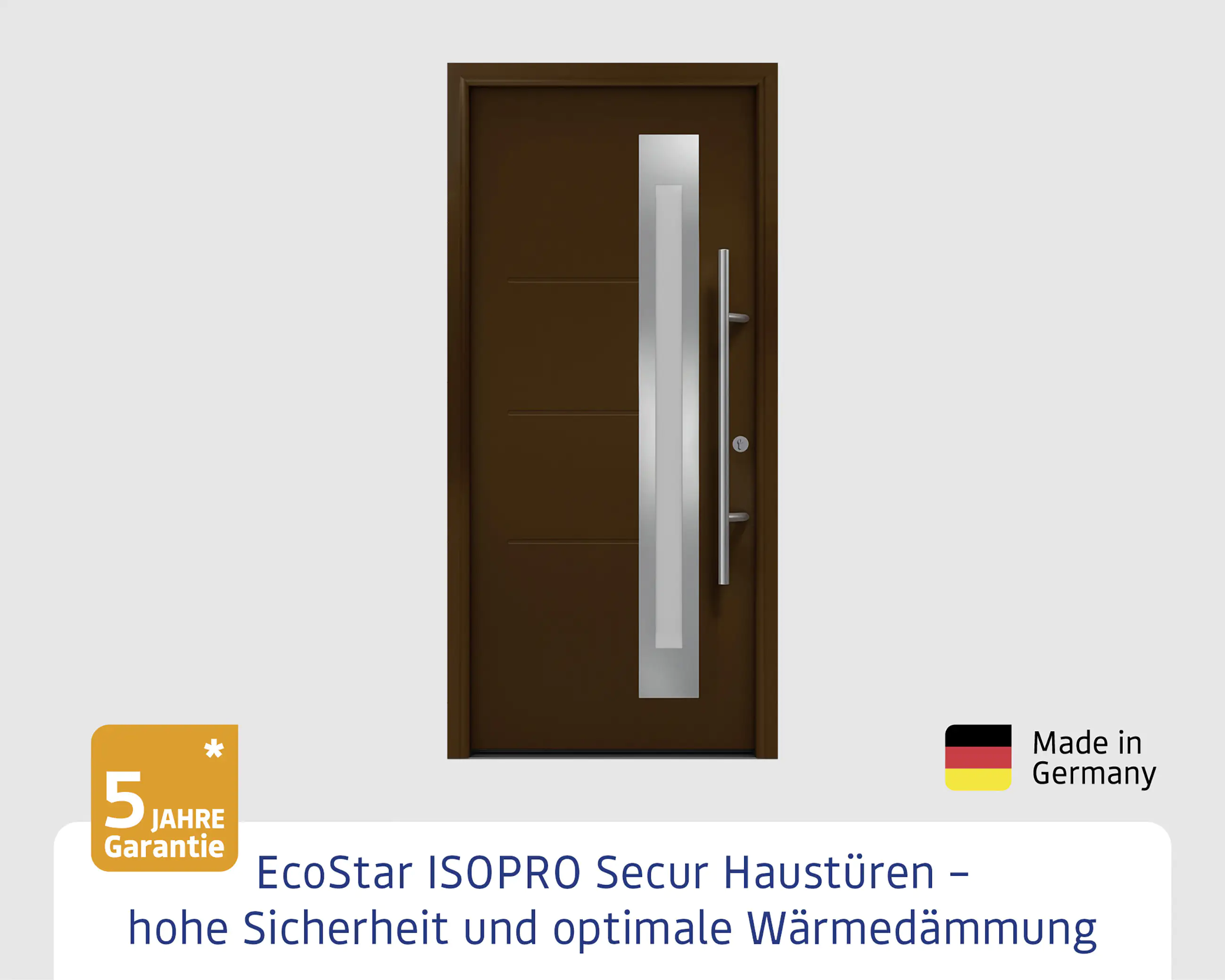 EcoStar Haustür ISOPRO Secur IPS 780S RC2 terrabraun 110 x 210 cm EcoStar Haustür ISOPRO Secur IPS 780S RC2 terrabraun 110 x 210 cm