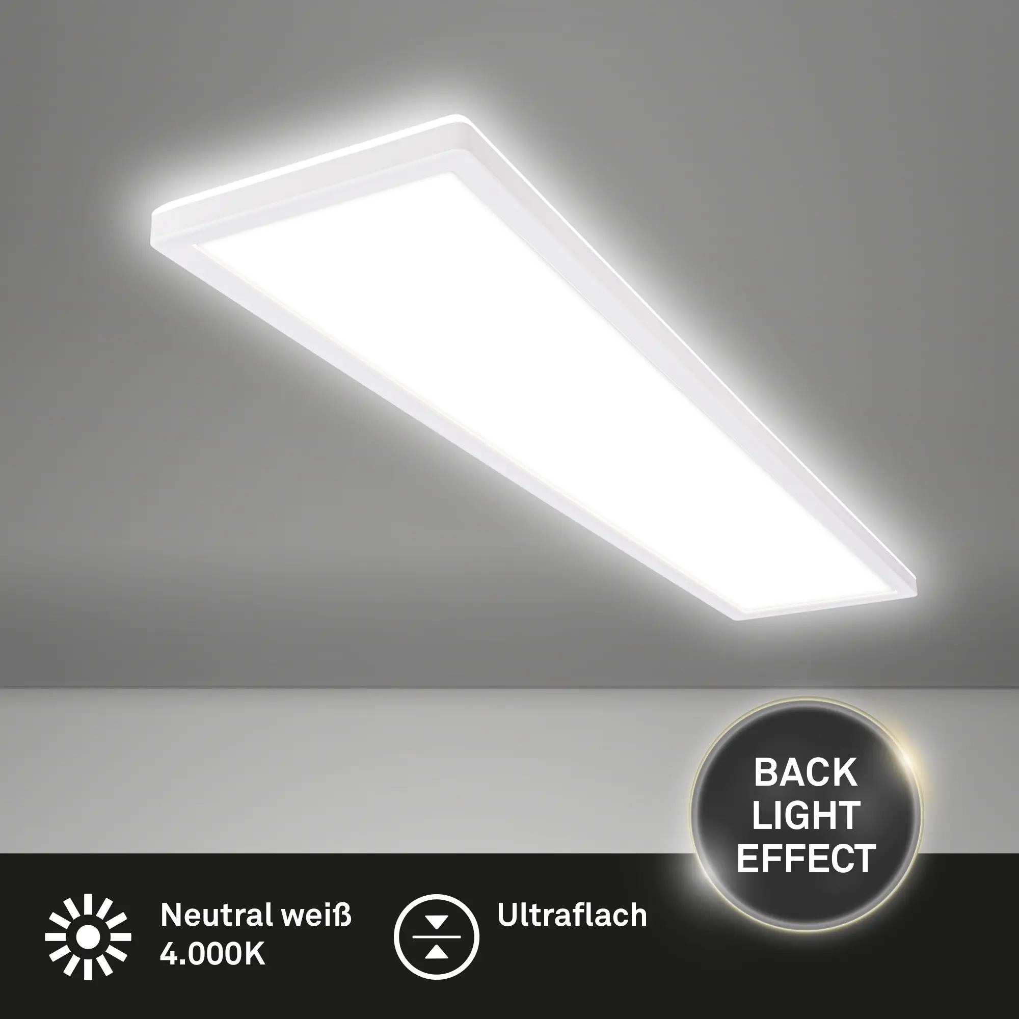 Briloner LED Panel Tava 36W 98x20x3 cm weiß neutralweiß dimmbar