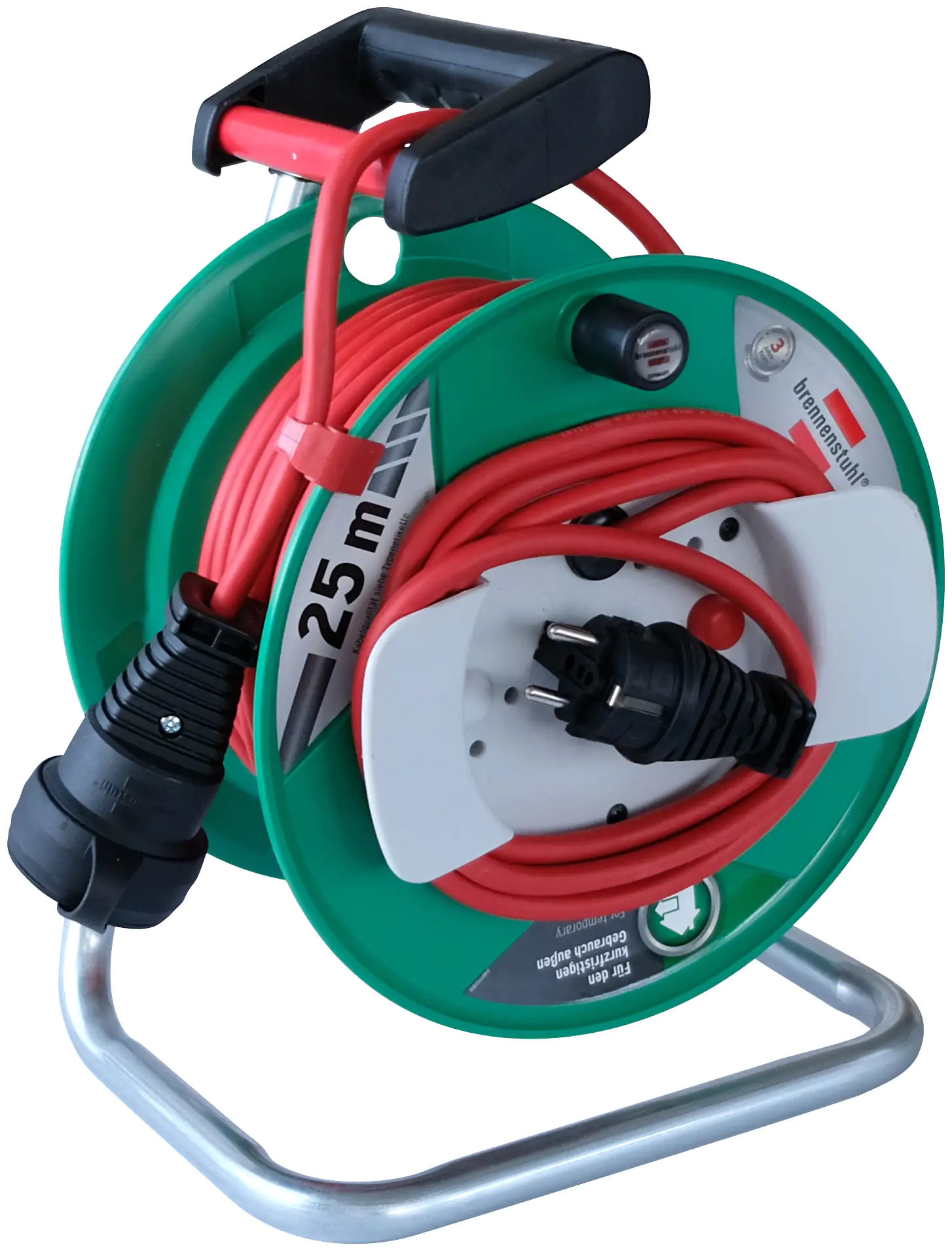 4007123649730 Brennenstuhl Garten-Kabeltrommel Außen 25m H05RR-F3x1,5, rot