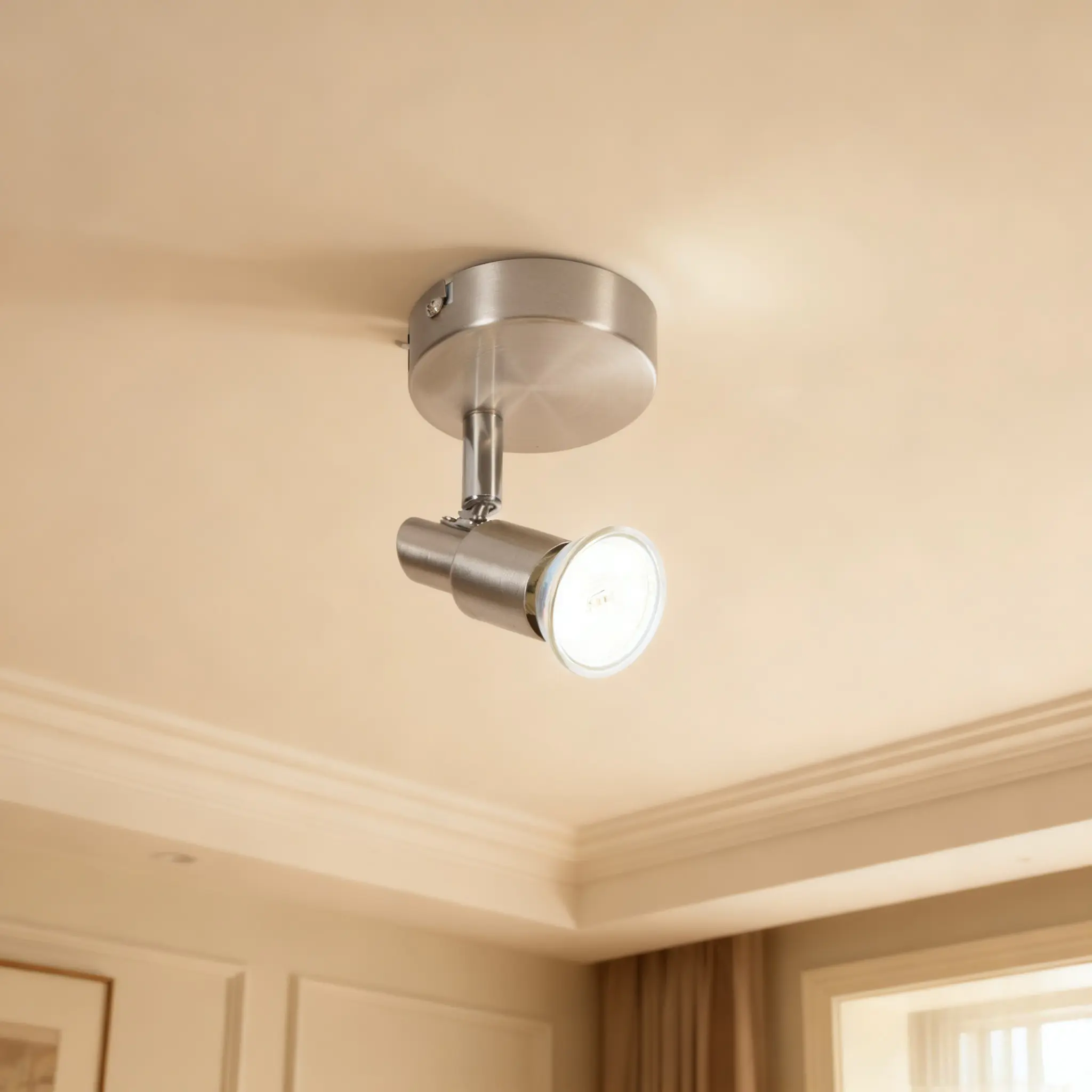 LED Leuchte 1er Spot Lina nickel-chrom Ø 8 x 11 cm warmweiß LED Leuchte 1er Spot Lina nickel-chrom Ø 8 x 11 cm warmweiß