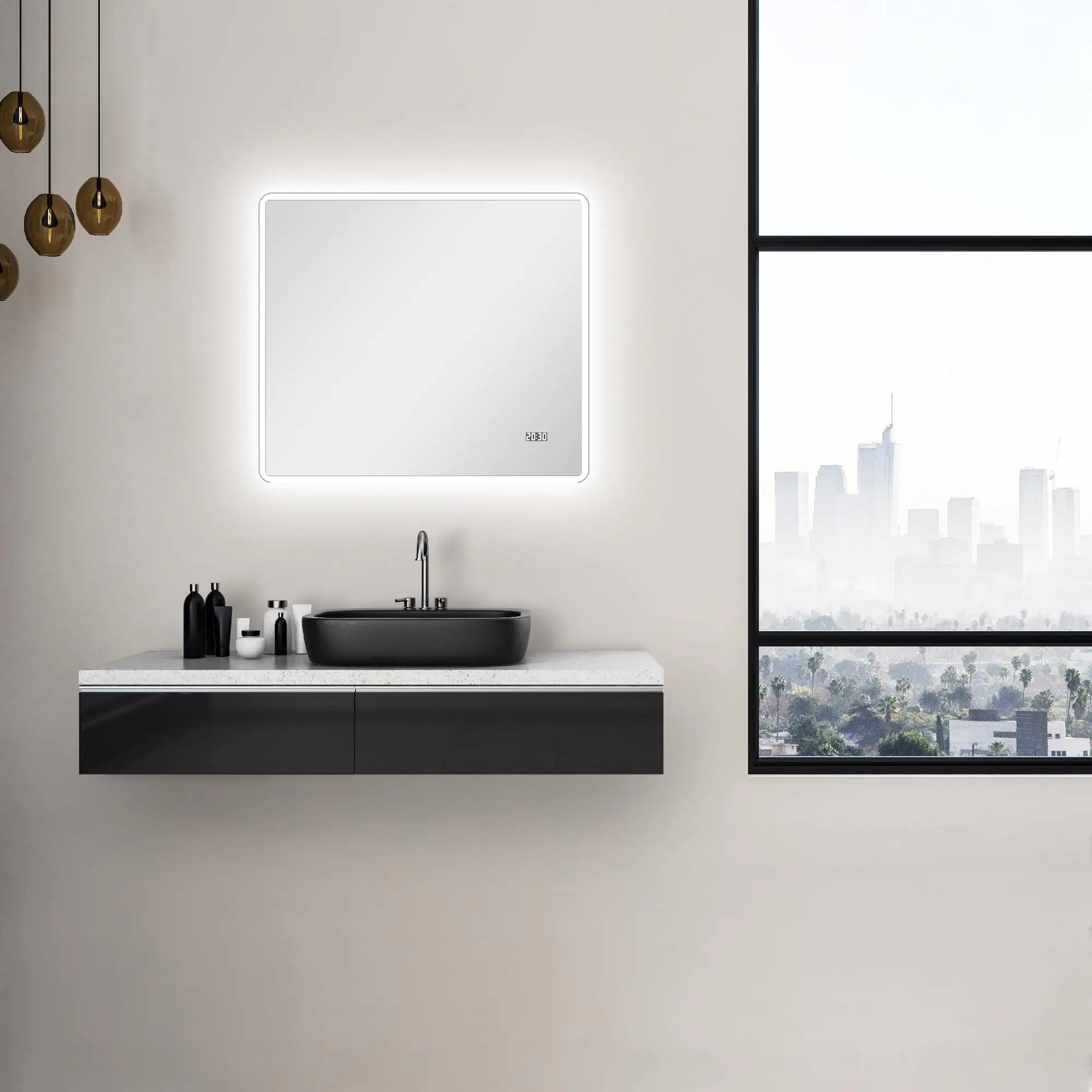 DSK LED Lichtspiegel Silver Sintra 80x70 cm