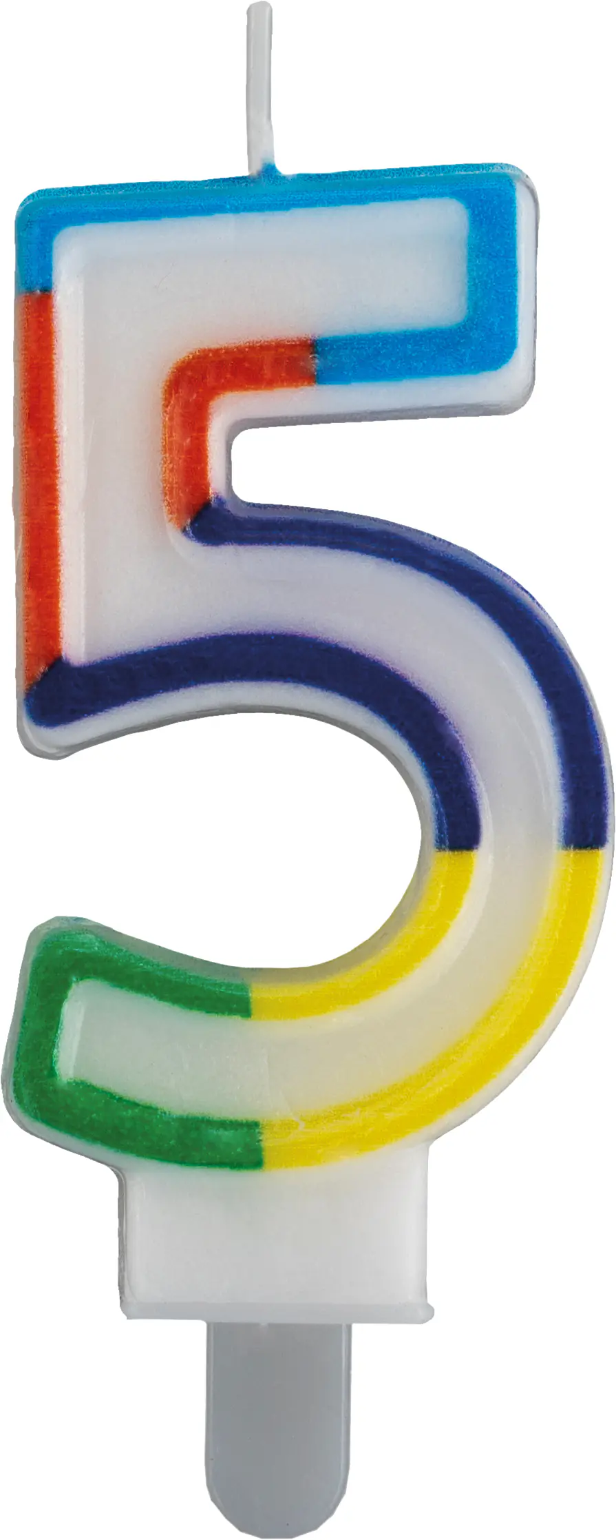 Geburtstagskerze Zahl 5 bunt 6 cm - 1 Stück