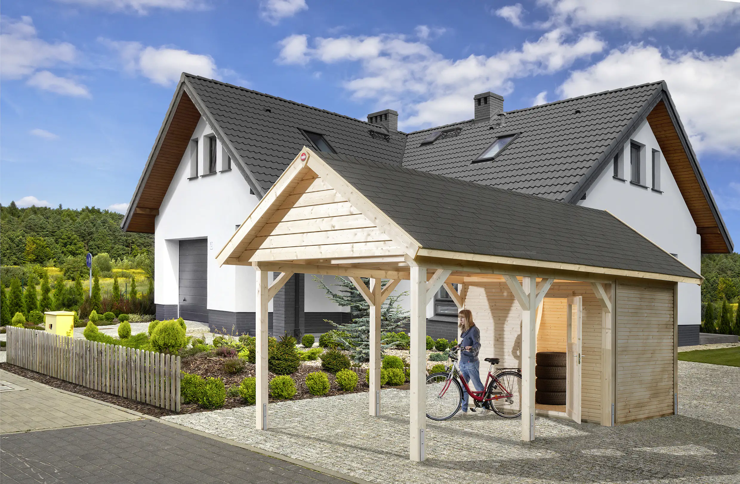 Weka Geräteraum für Carport Eifel 288 x 199 cm imprägniert