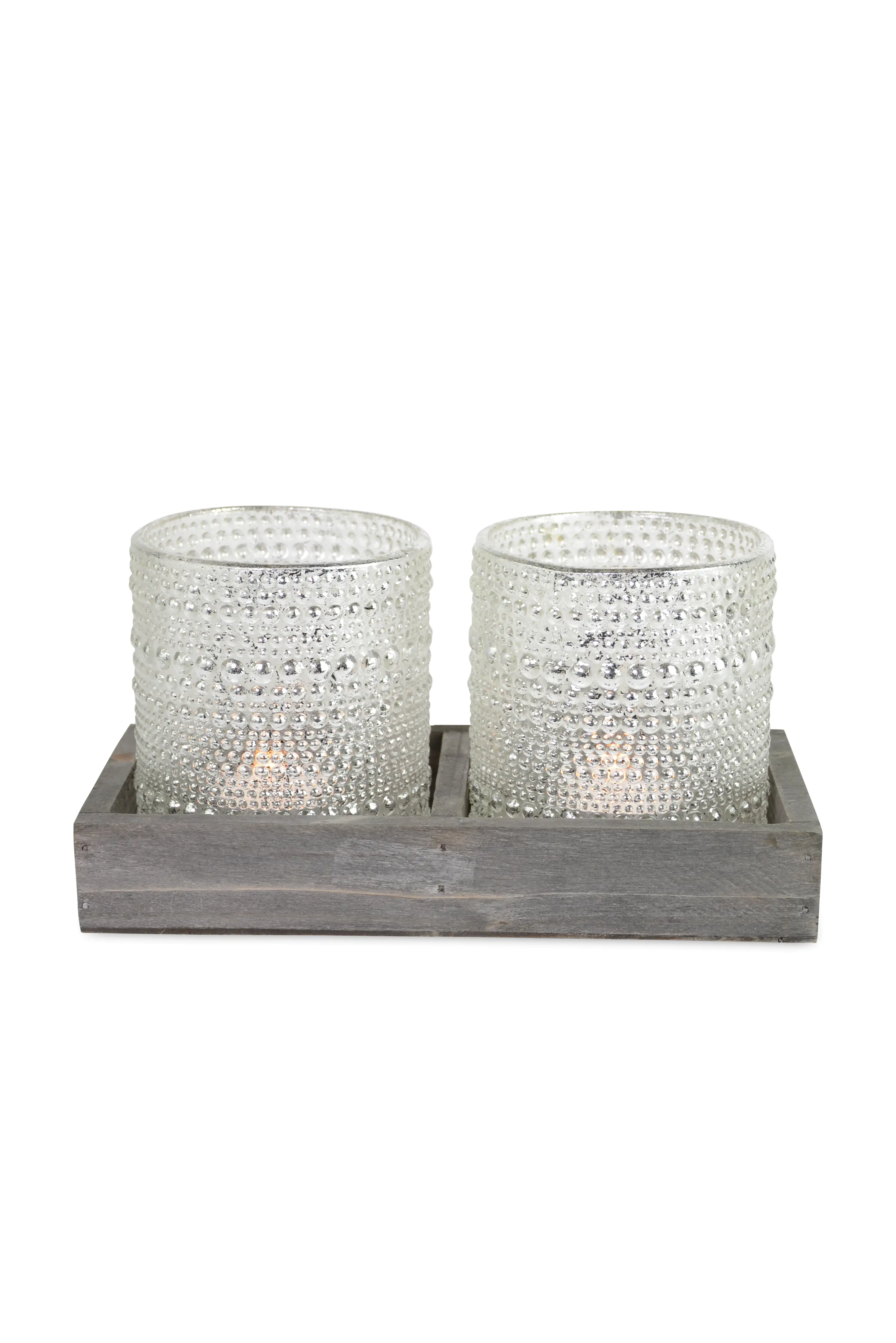 Riffelmacher Kerzenleuchter mit Holzbox silber 20,5 x 10,5 cm